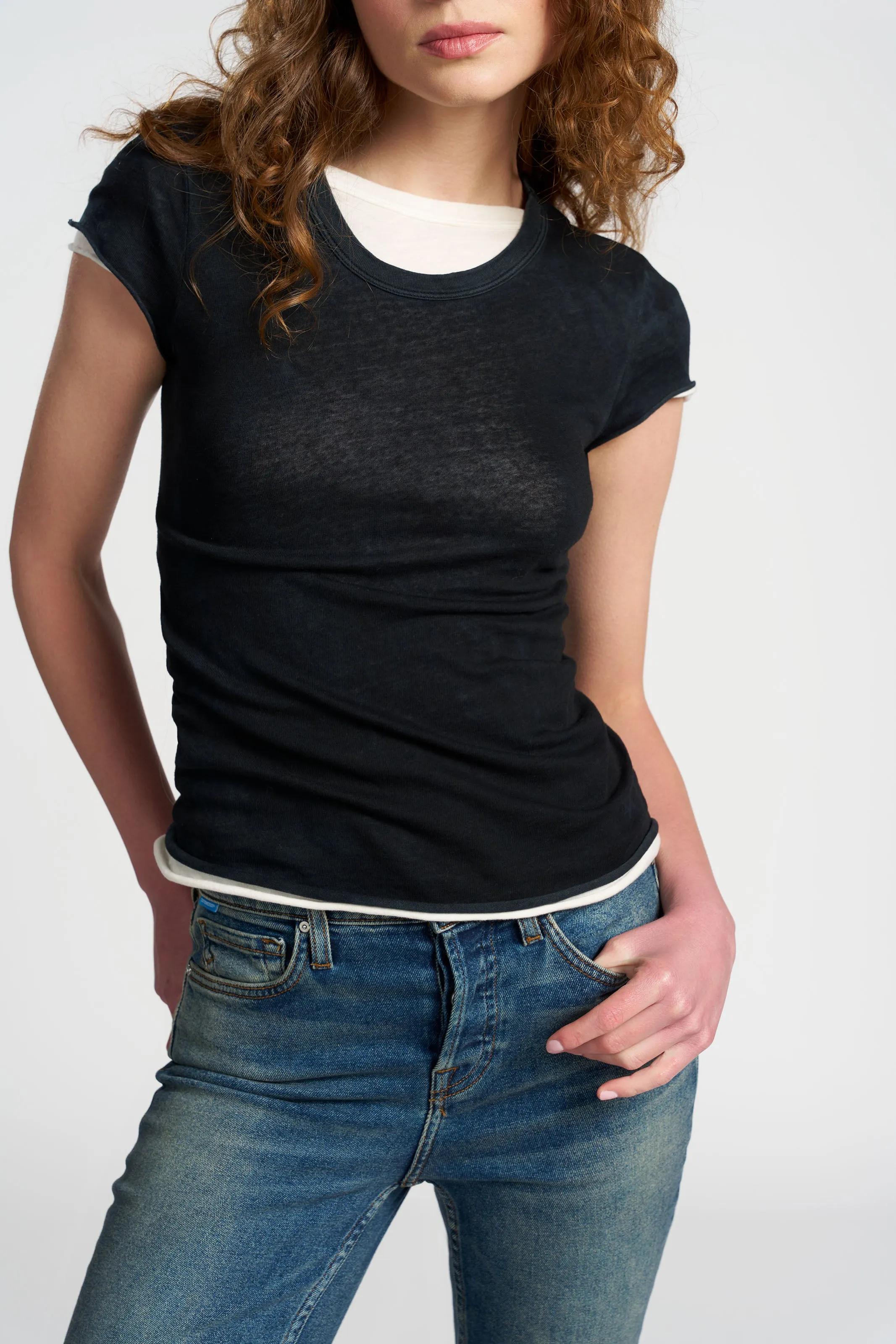 casual outing Breathable Comfort Fit Marbella Cap Sleeve Tee