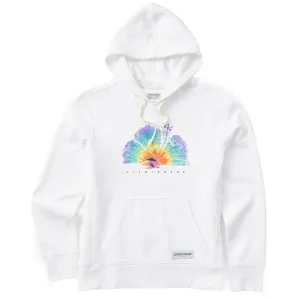 Women's Tie Dye Hibiscus beach Simply True Fleece Hoodie Chilly Day Wear Classic Bold