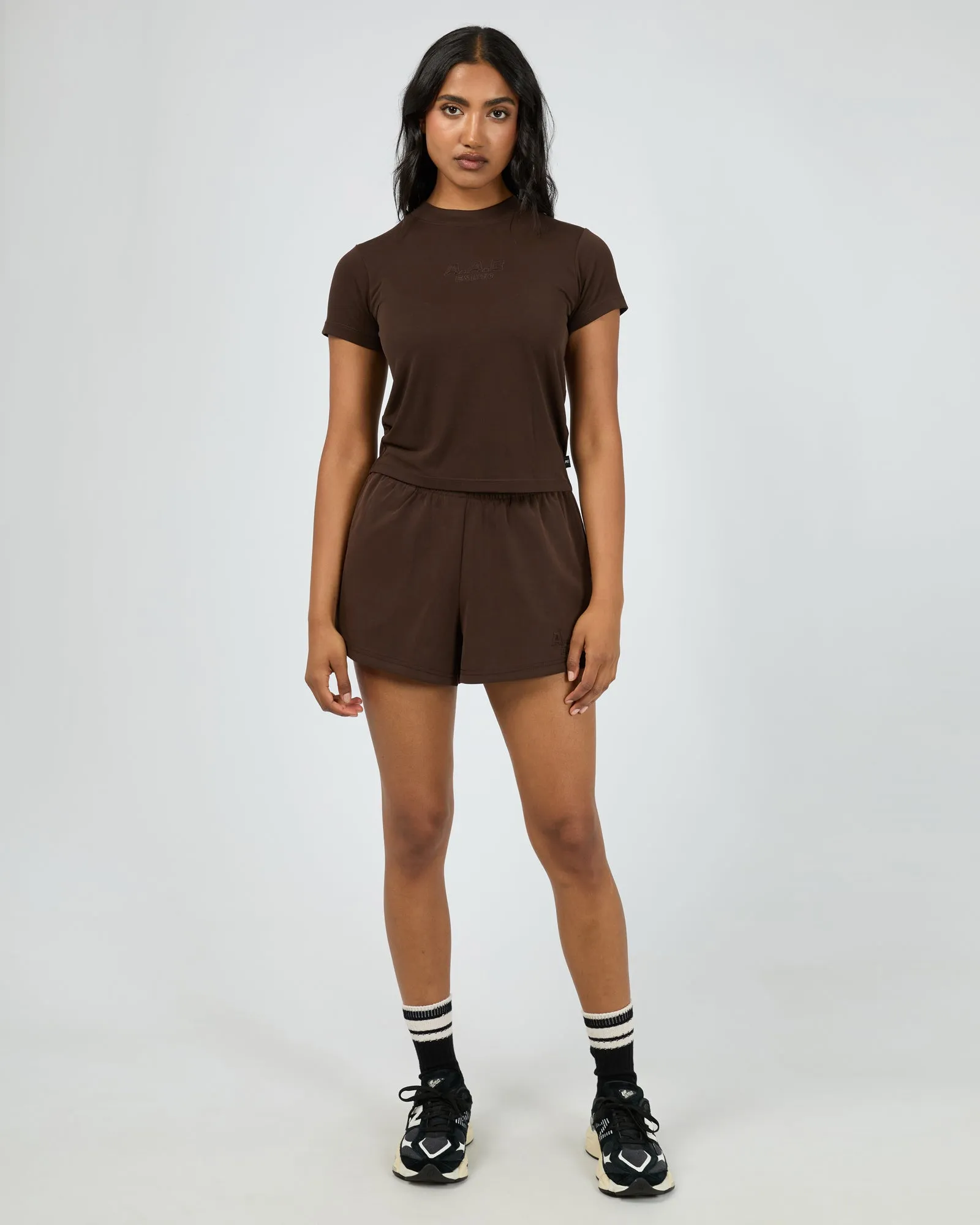 All About Eve Luxe Active Tee Brown monochromatic