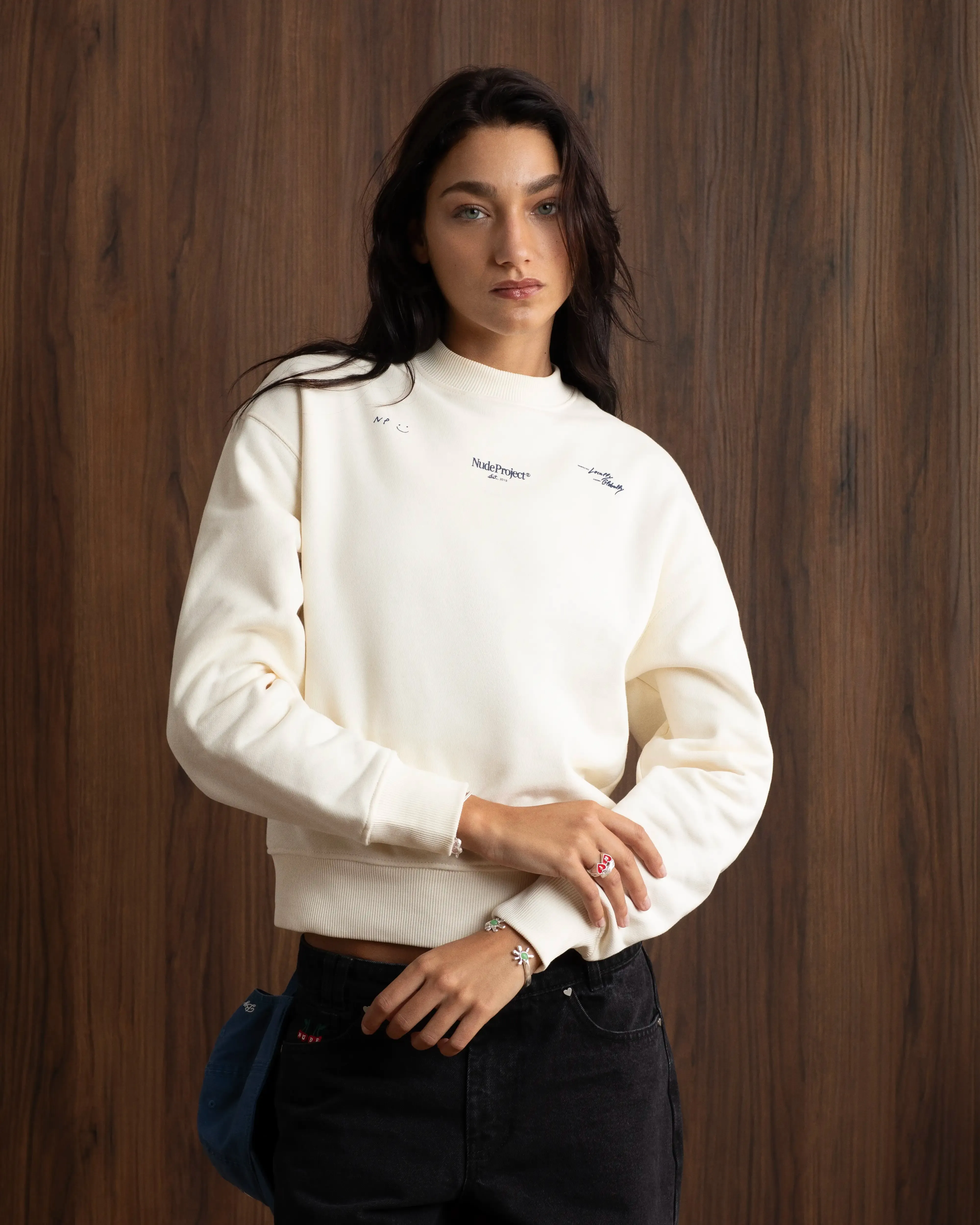 Stylish Fit Stain-Resistant Global Soon Sweatshirt Marshmallow