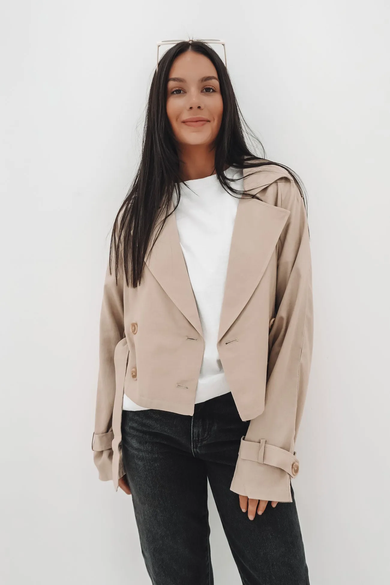 Toledo Crop Trench Bone Quilted Lining