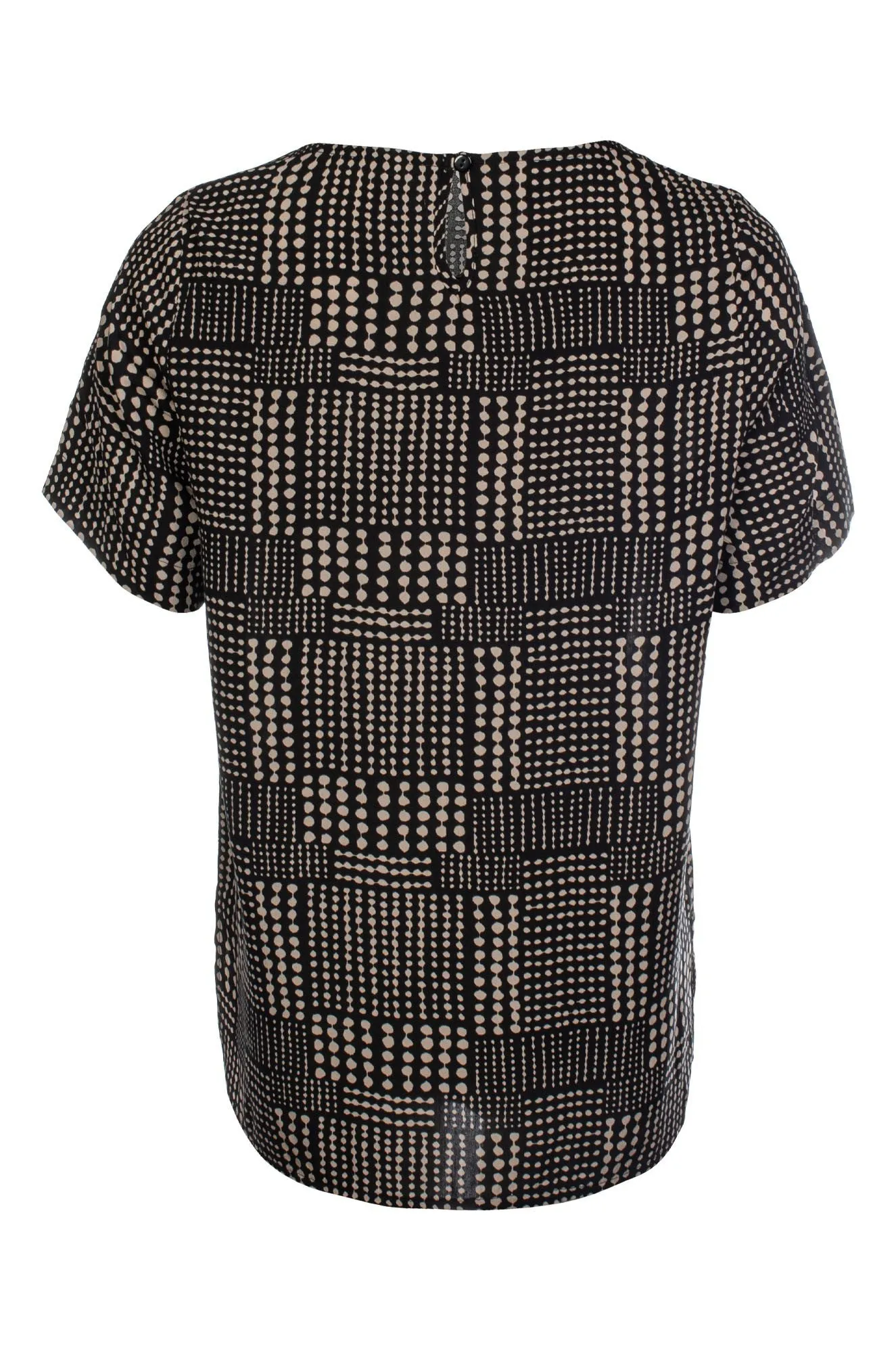 Fashion Dress PreShrunkFabric Top | Black Taupe Dots | 3338C1