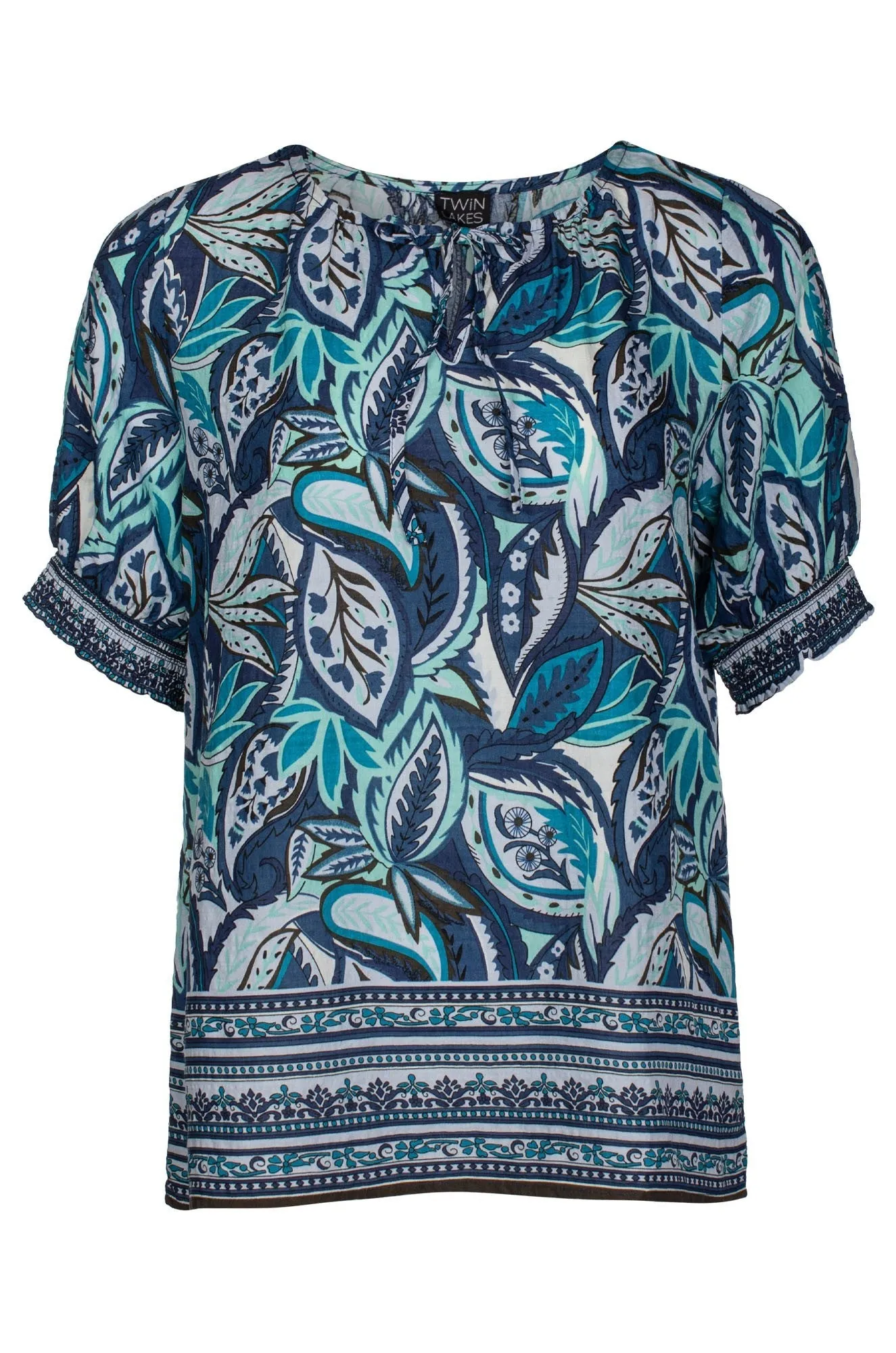 Top | Indigo Mint Border | 6513C1 Focus Fit