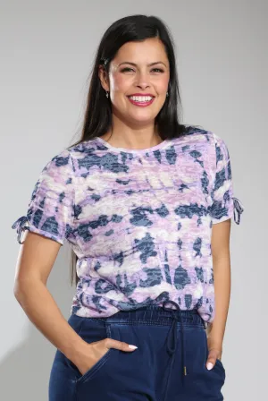 FlexSeamTechnology Fashionable Look Top | Lilac Indigo Abstract | 6062C1