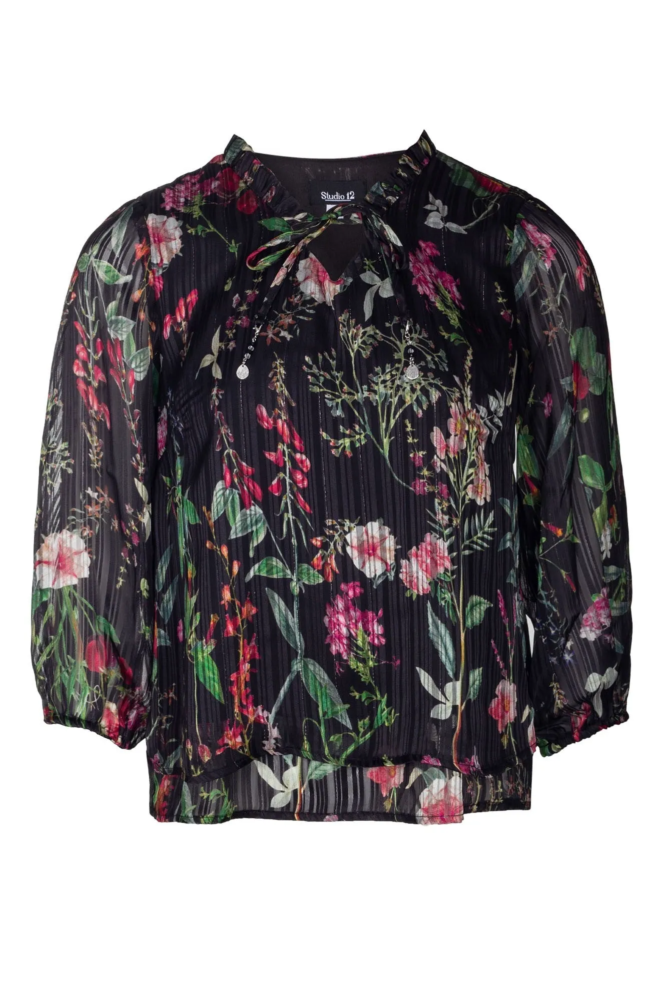 OdorResistantFabric Fashion Forward Top | Multi Black Garden | 8565B1