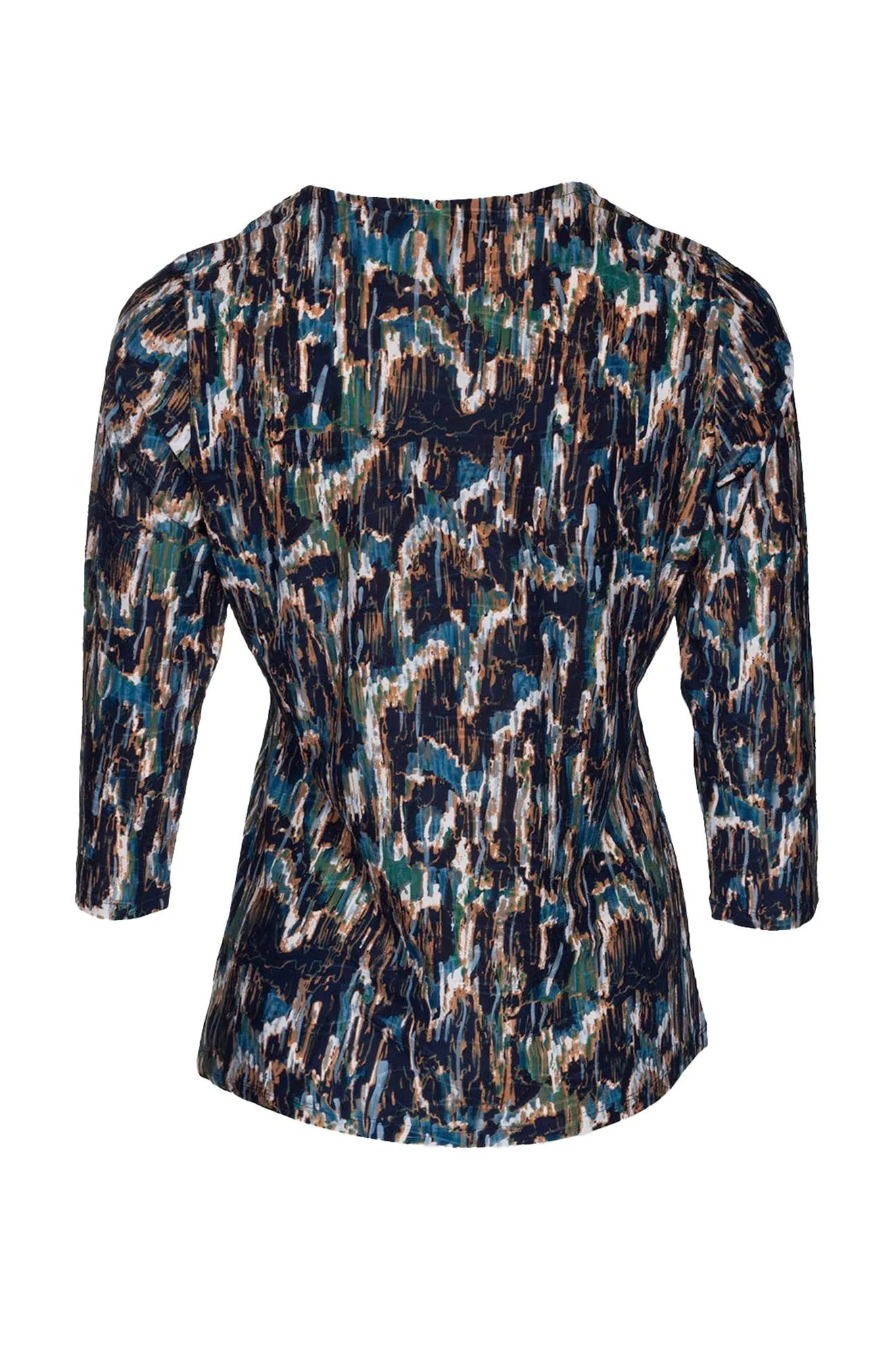 Classic Shirt Top | Navy Blue Abstract | 9121B1