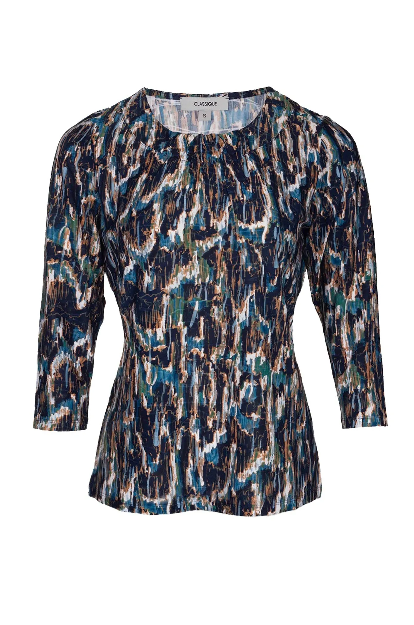 Top | Navy Blue Abstract | 9121B1 Free Shape Soft Jacket