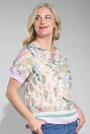 Compact Packable Design Legend Glow Top | Olive Lilac Border | 6513C1