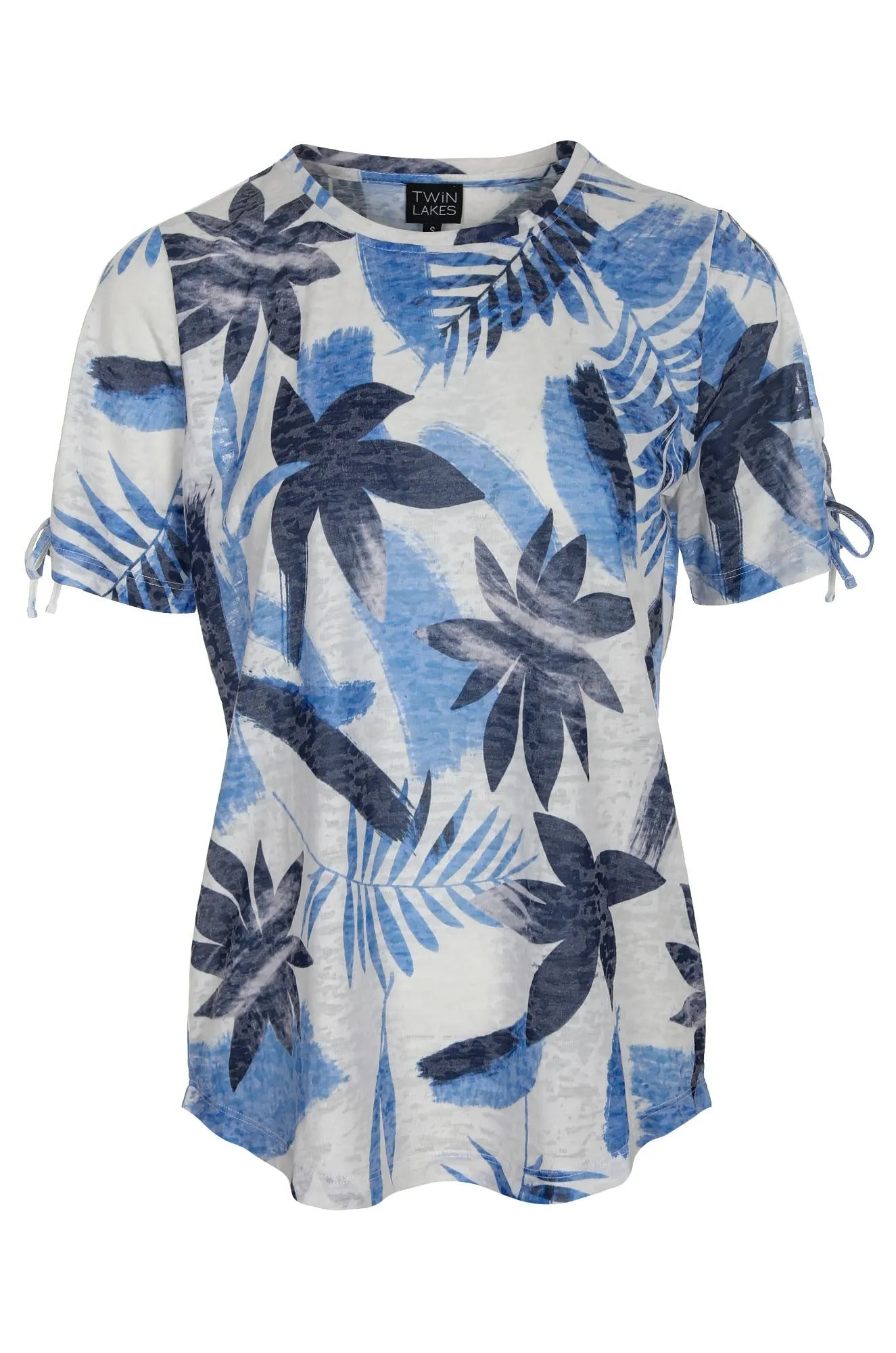 Top | Sky Navy Fern | 6062C1 SplitHemDesign