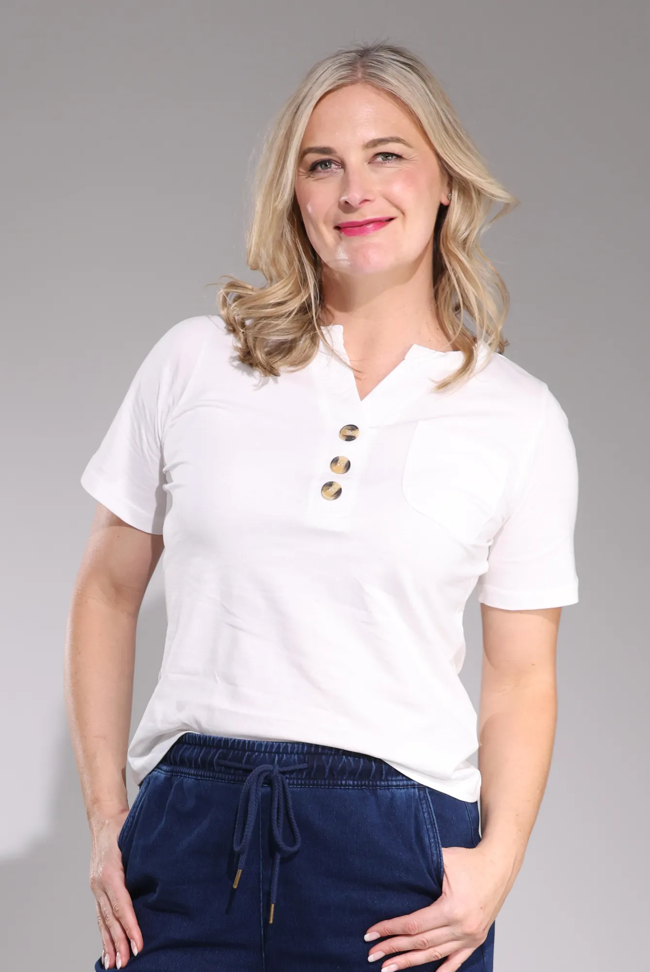 Top | WHITE | 6006C1 MultiFunctional Pockets