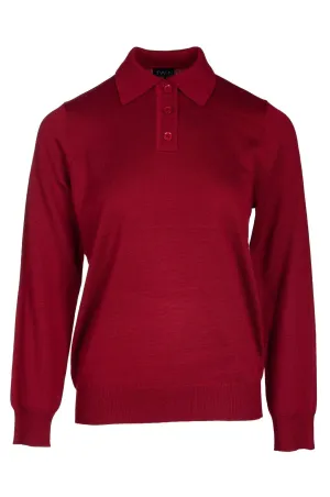Touch of Wool Polo Jersey | CLARET | 6332B1 Neutral Style Breathable Yarn