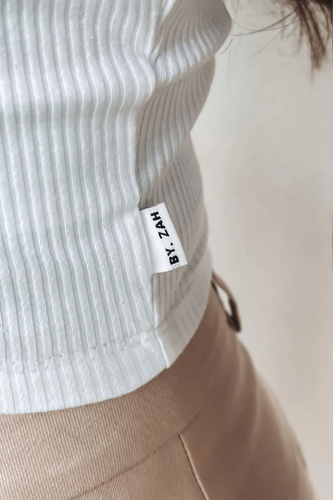 Zah Core Rib Tank White Essential Shirt