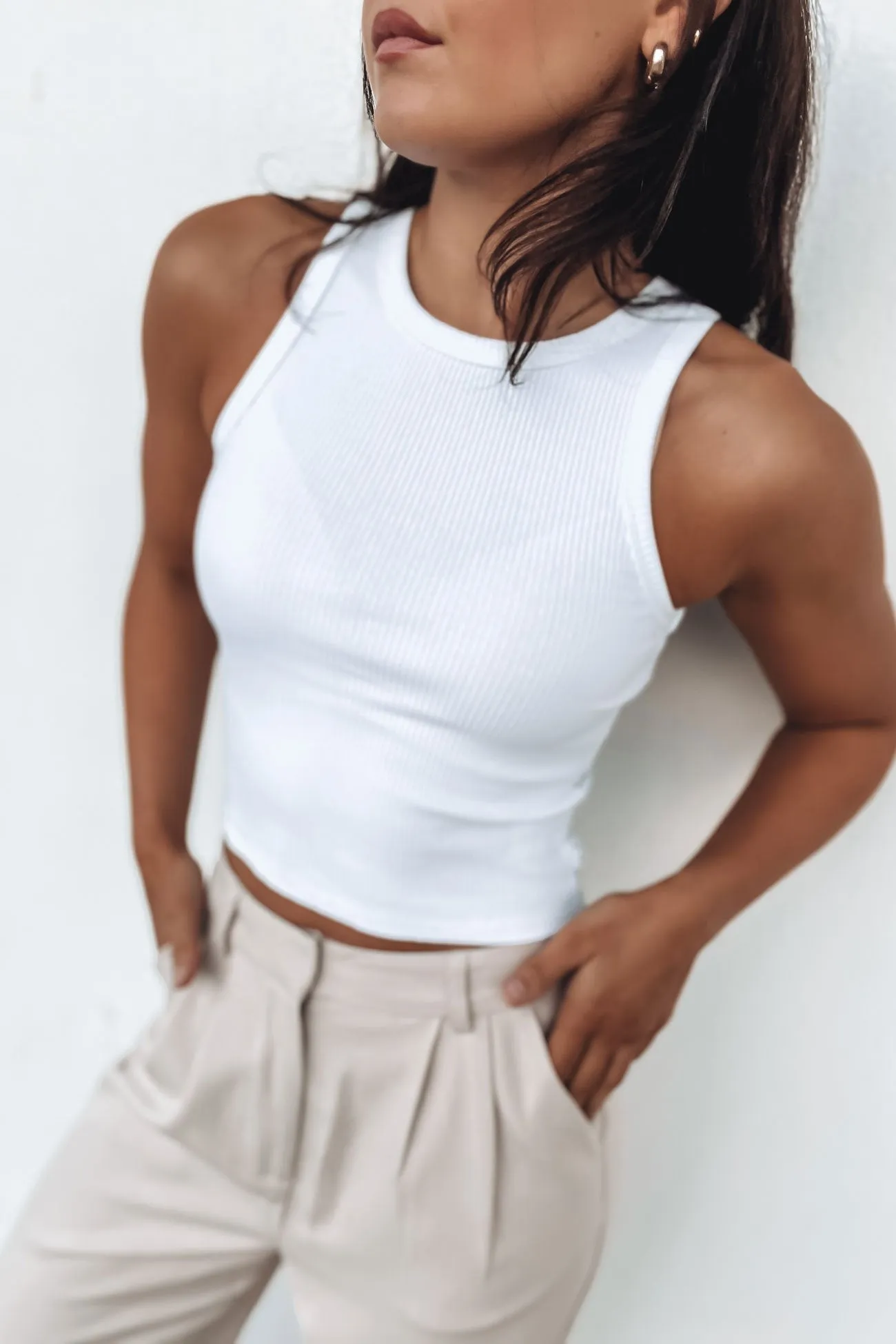 HygroscopicFiber Vacation Mood Zah Core Rib Tank White