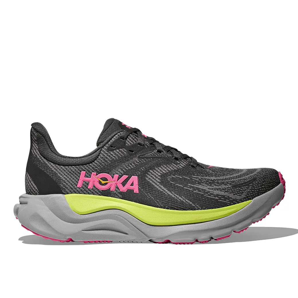 Womens Hoka Arahi 8 in Charcoal Grey/ Grey Skies Comfort - grip Flyknit Upper