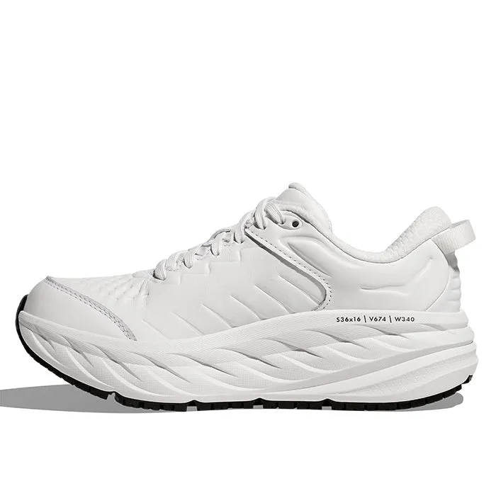 Marvelous quality anti - static - property shoes Womens Hoka Bondi SR (Slip Resistant) Wide in Frost/Frost