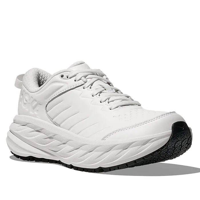 Elastic Gaiter Integration dual - density sole shoes Womens Hoka Bondi SR (Slip Resistant) Wide in Frost/Frost