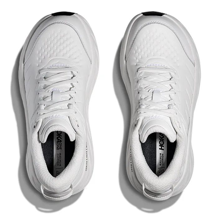 Casual running Foldable Design Womens Hoka Bondi SR (Slip Resistant) Wide in Frost/Frost