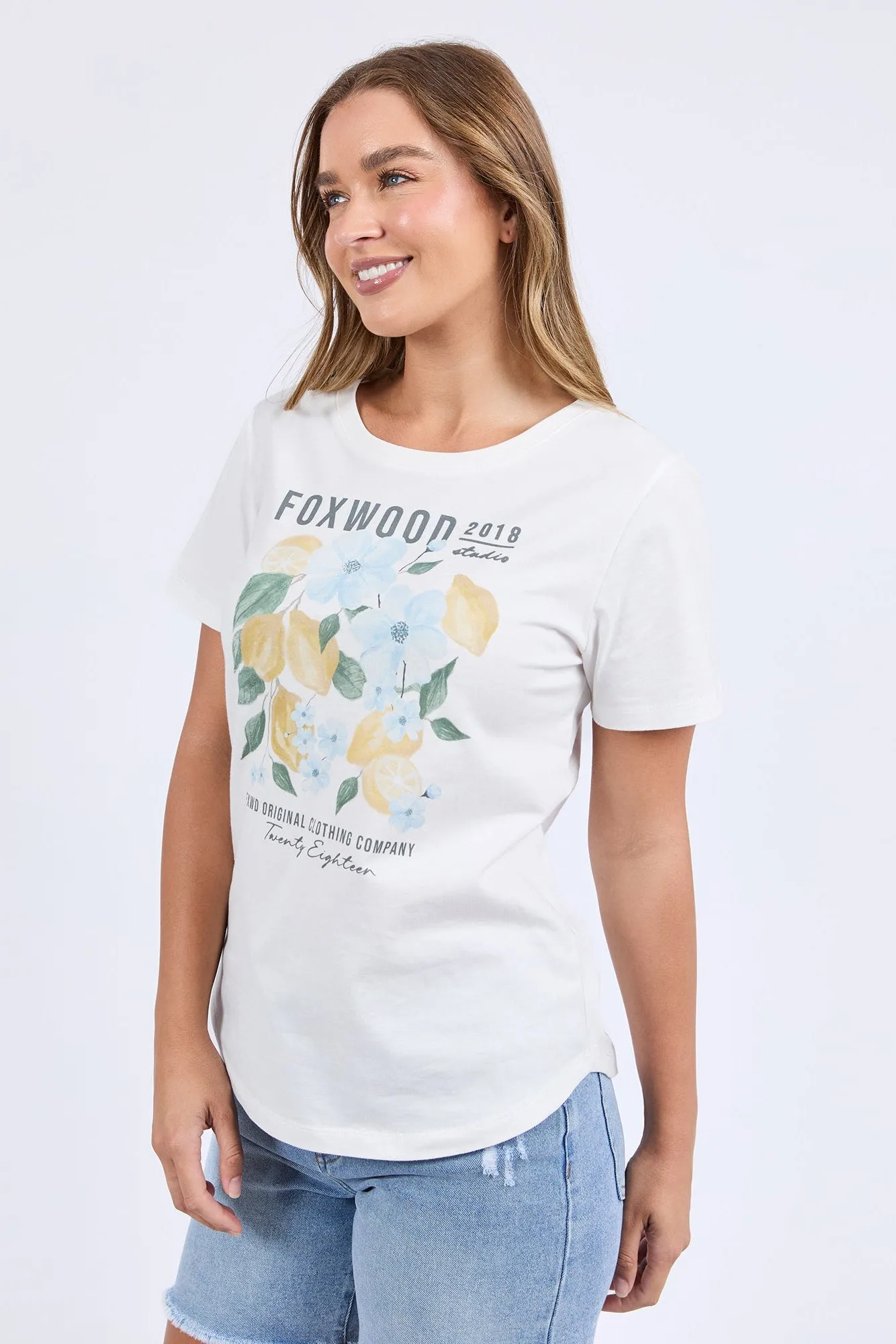 Foxwood Limoncello Tee Vintage White Cozy Flex