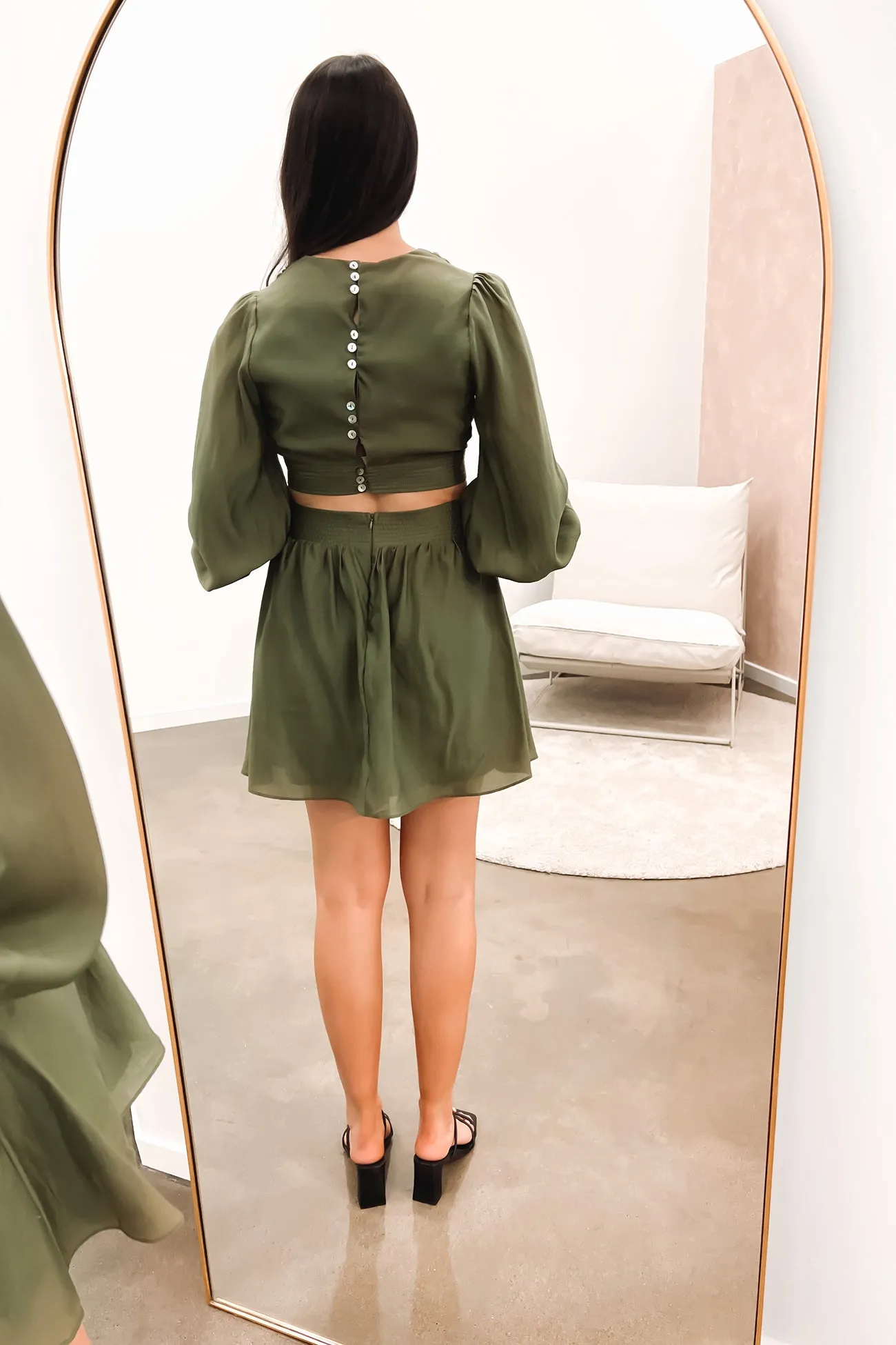 Worthington Mini Dress Olive Easy and Effortless