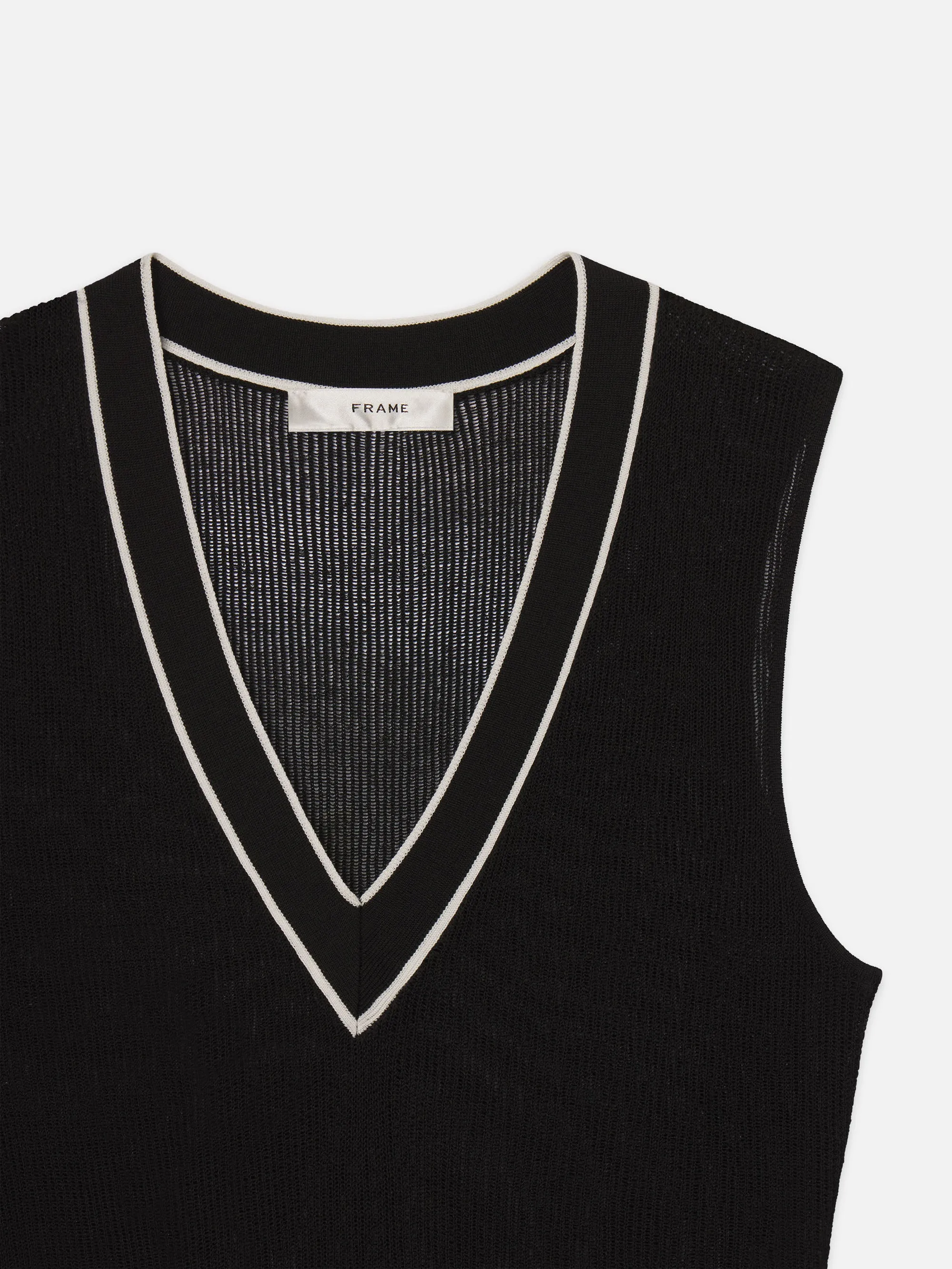 The Varsity Vest -- Black Multi Durable Edge Binding GarmentDyed Finish