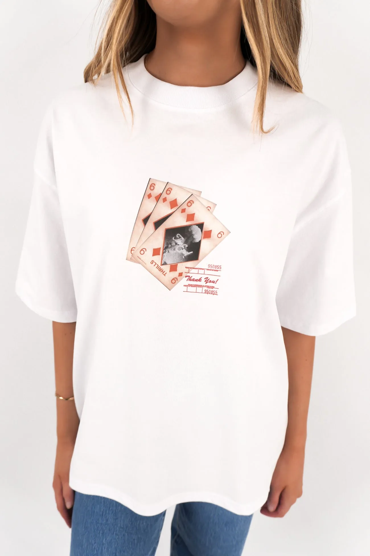 Appreciation Oversized Tee White Sporty Stretch Fit