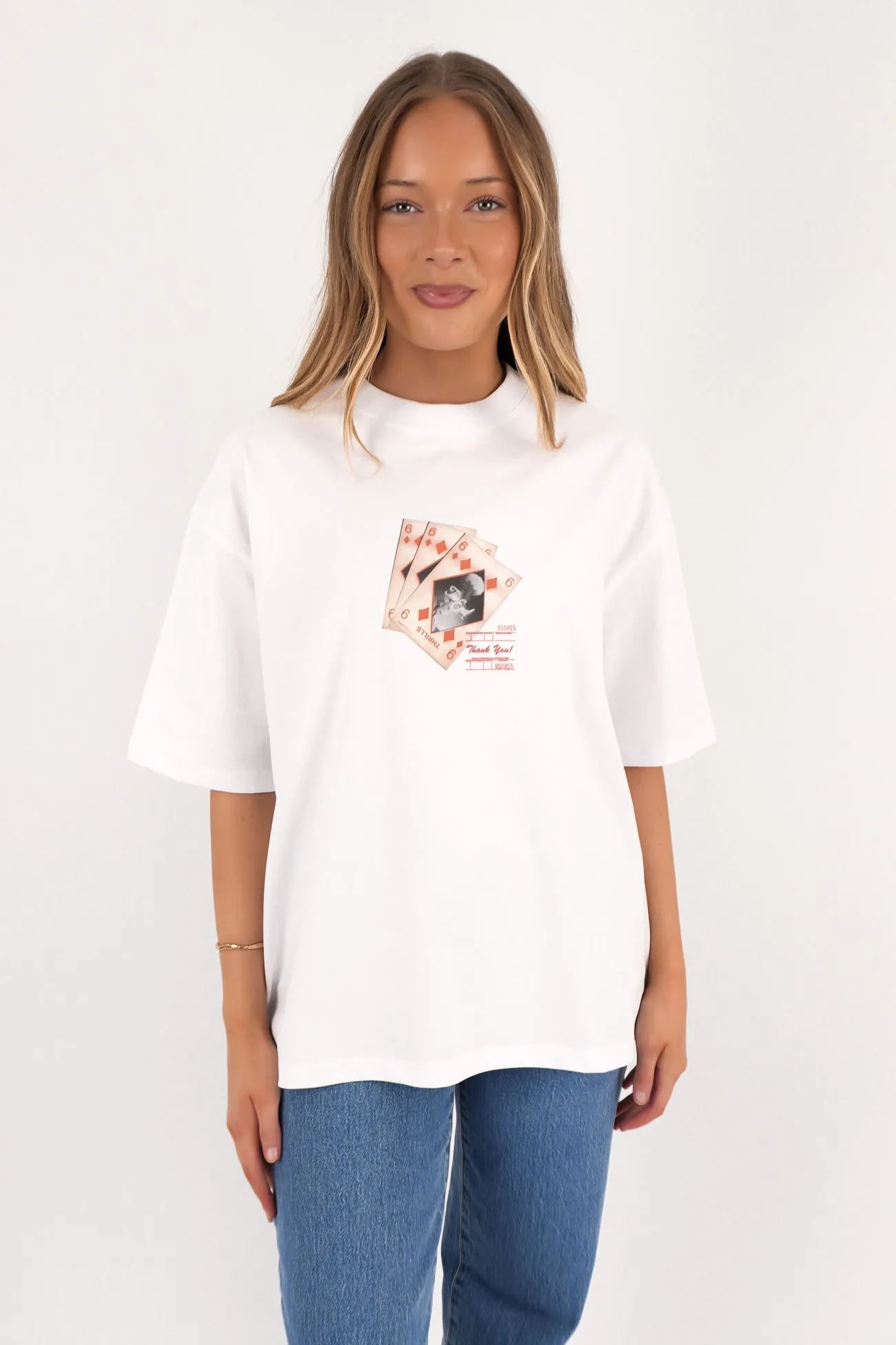 Sustainable Sleek Stretch Appreciation Oversized Tee White