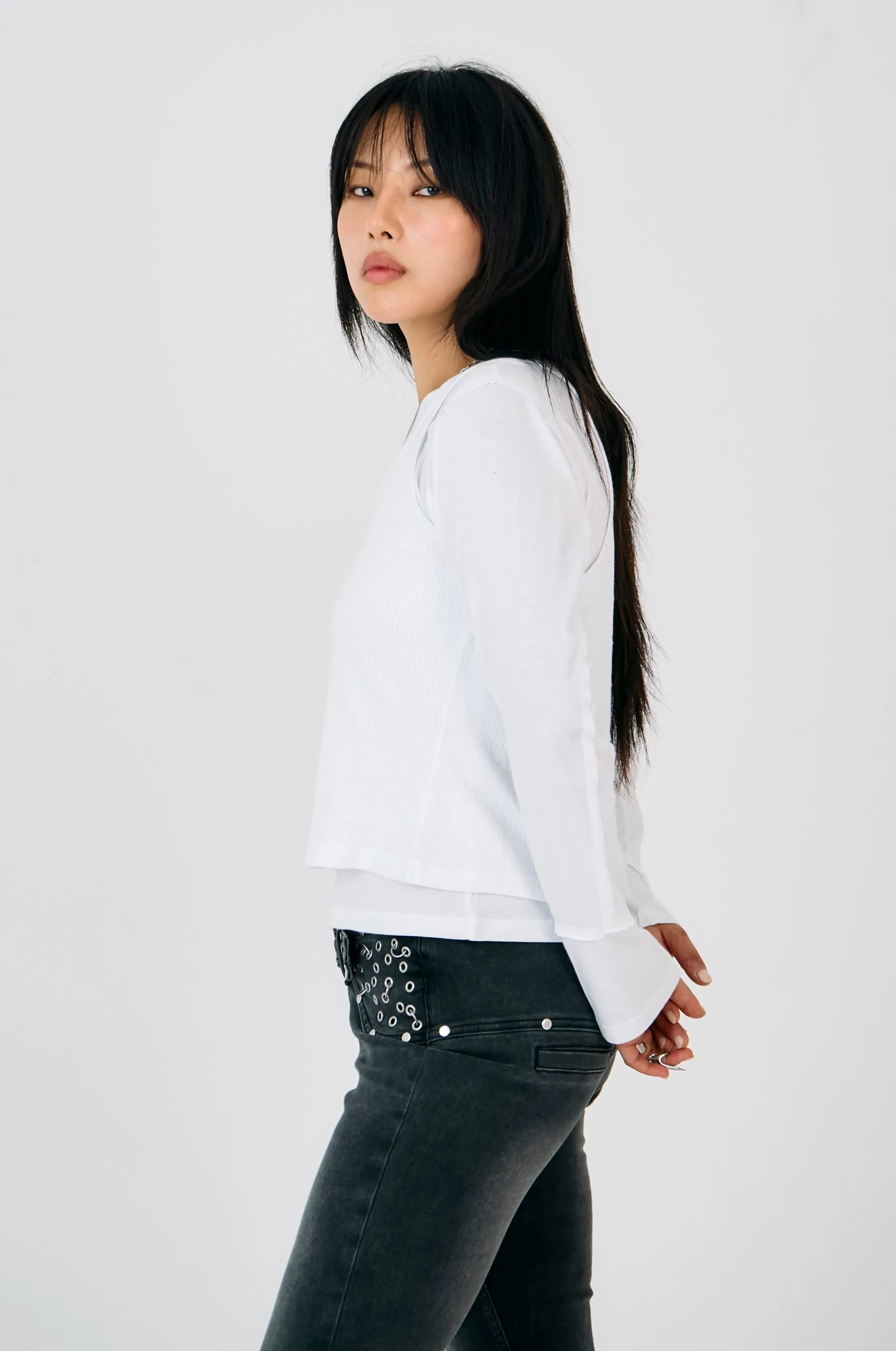 Eco-Friendly Material Troop Double Layer Long Sleeve Top