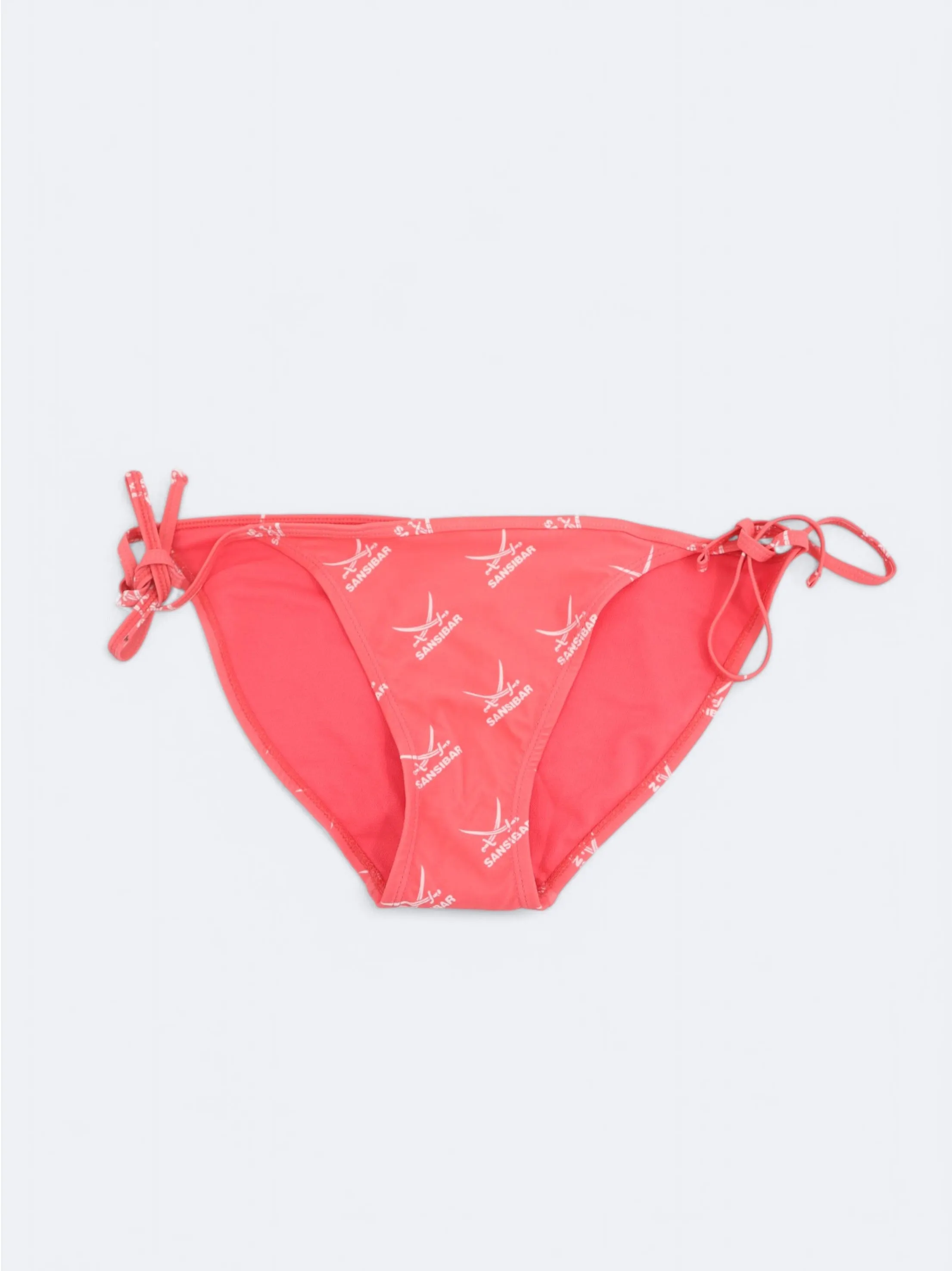 Breathable Mesh Panels Women's Brand  Logo Printed Bikini Bottom,Pink