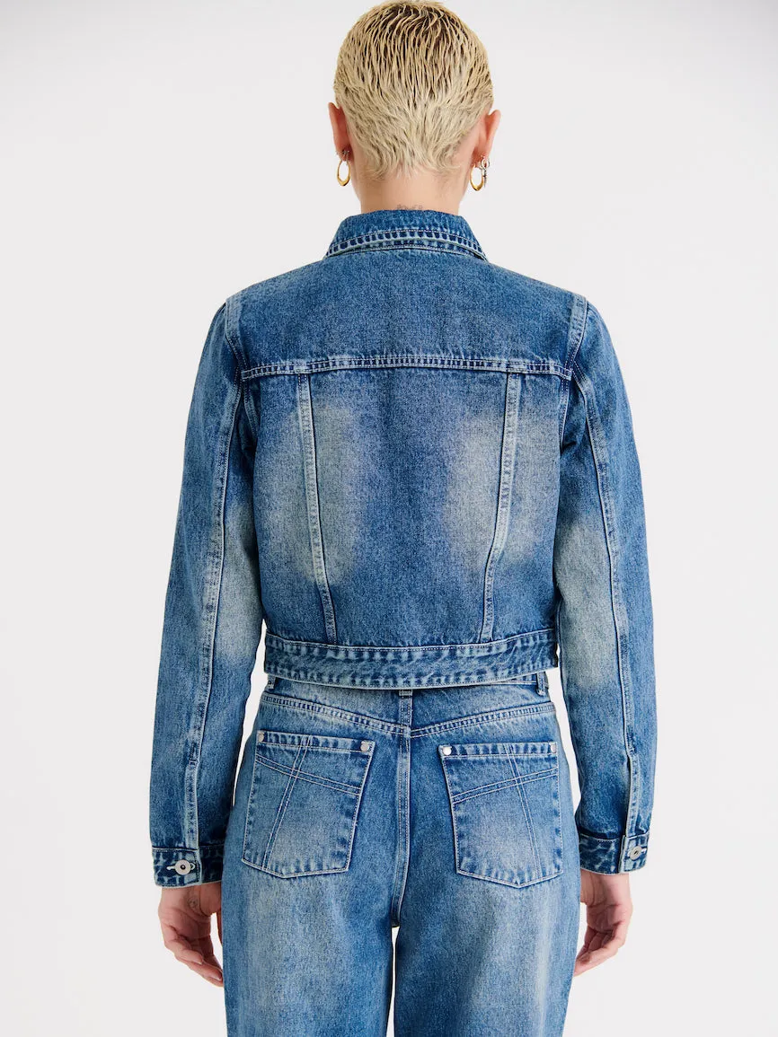 Reinforced Elbows Trucker Denim Jacket