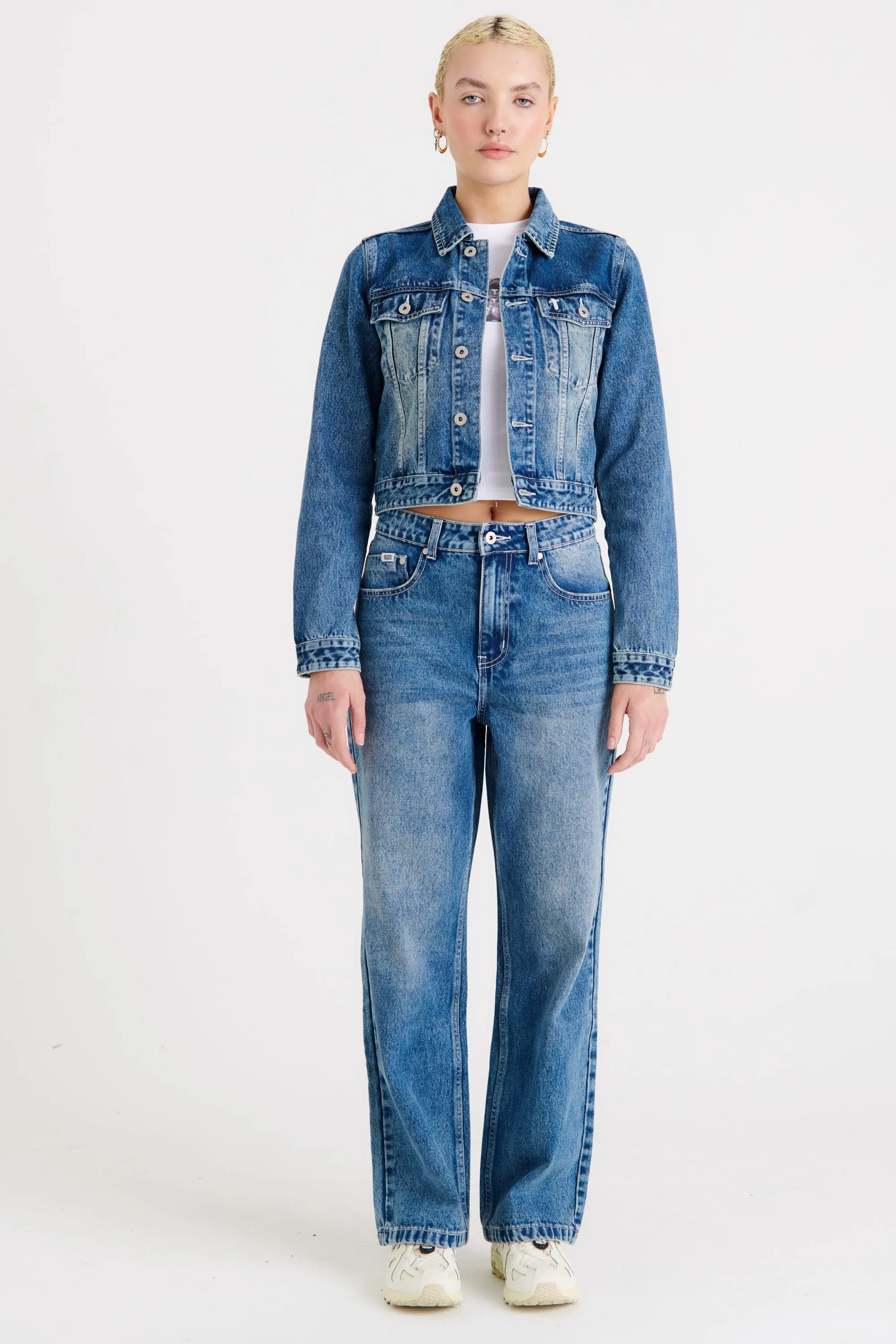 Trucker Denim Jacket Static Dissipating Threading