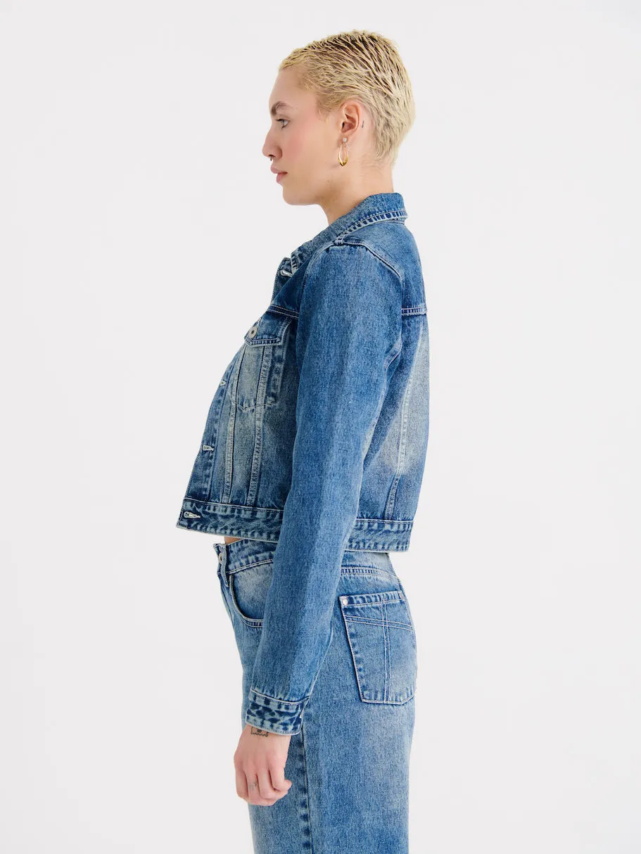 Trucker Denim Jacket Textured Finish