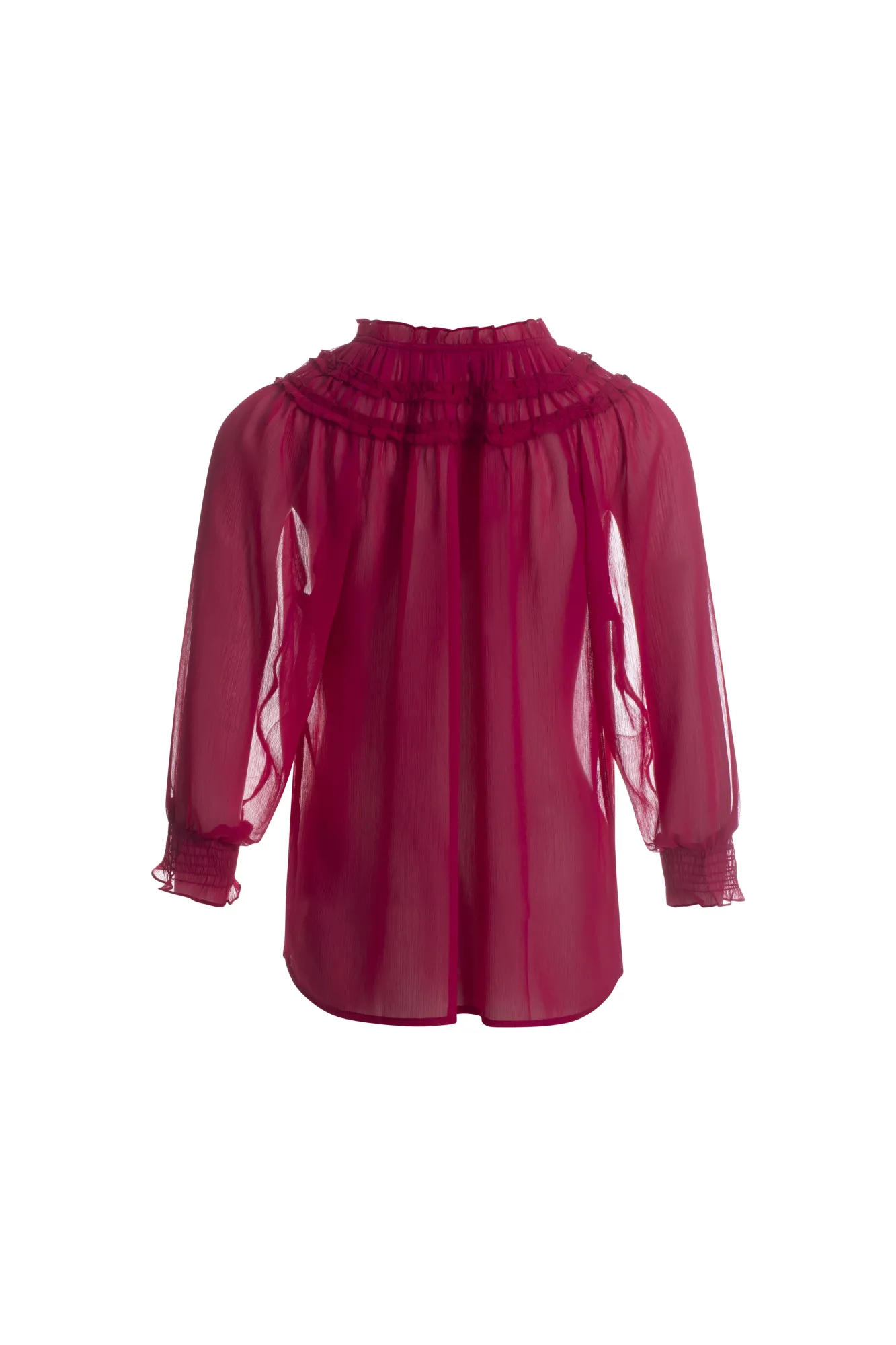 Classic Suit AbrasiveReinforcedZones Ruffle trim Top | CERISE | 8541AR