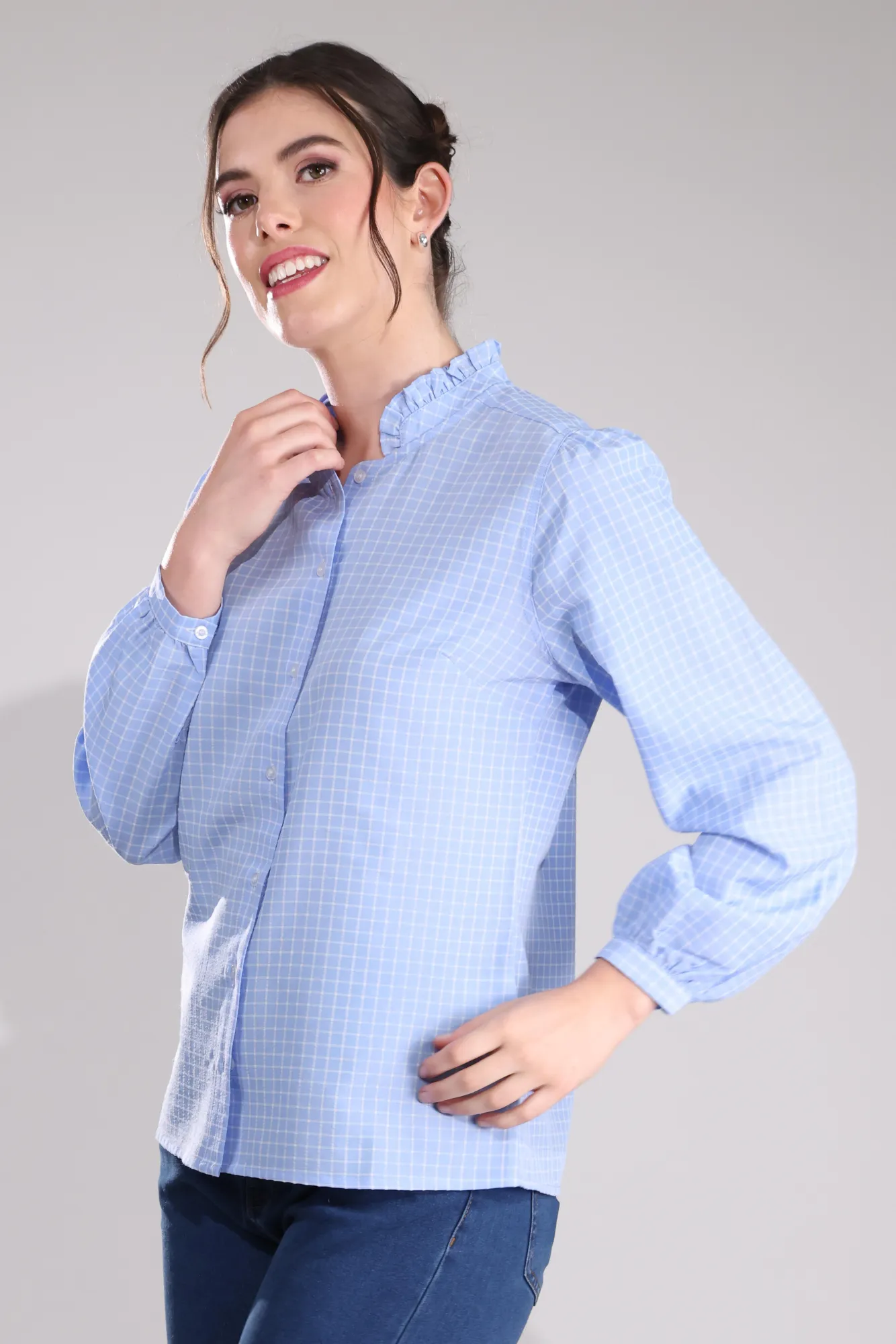 perfect for all-day wear All-Day Comfort Wear Shirt | Sky Checks | 4942B1