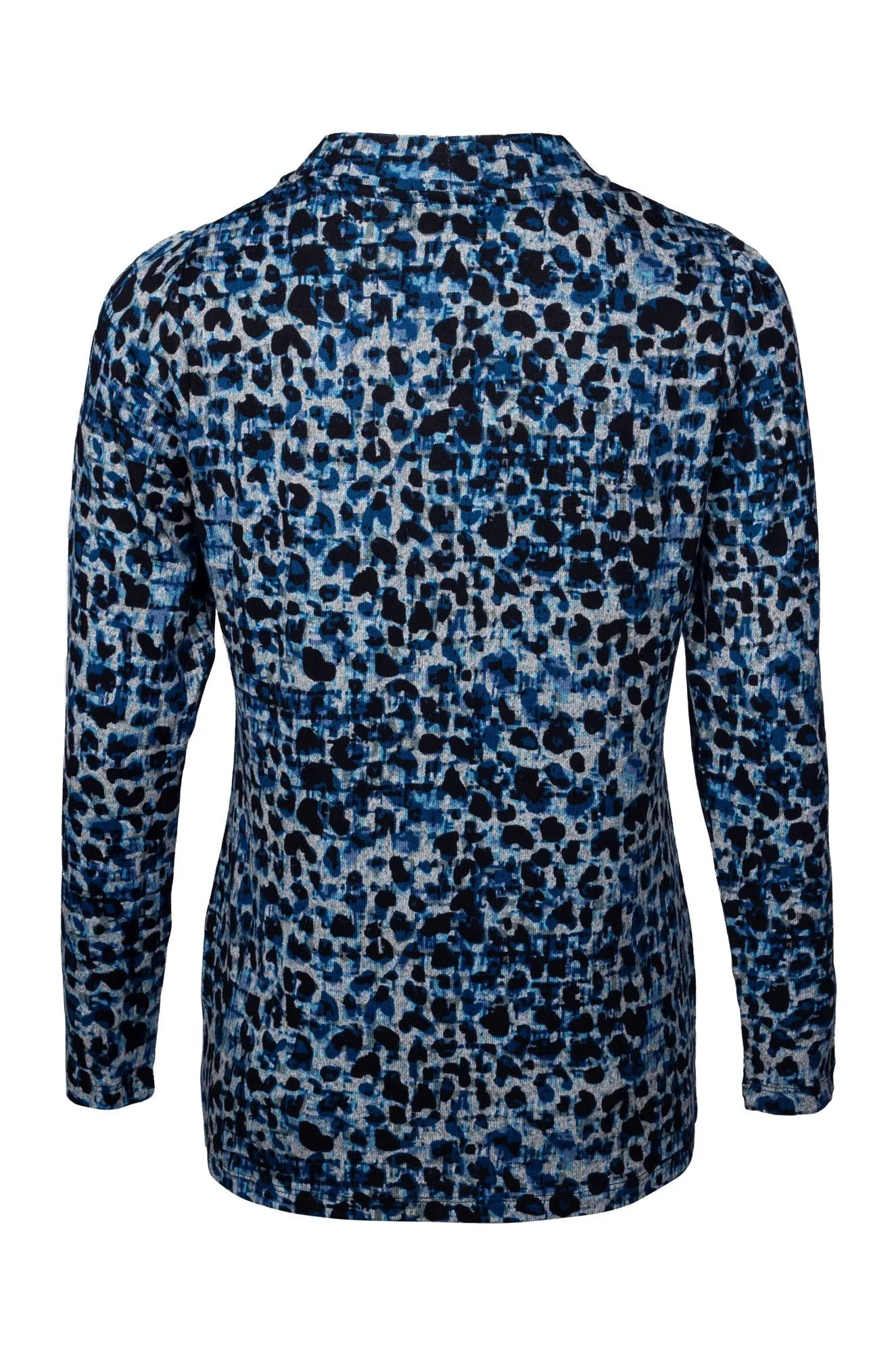 Turtle neck Warm Touch Top | Blues Abstract Spot | 7902B1 FrictionResistantEdges