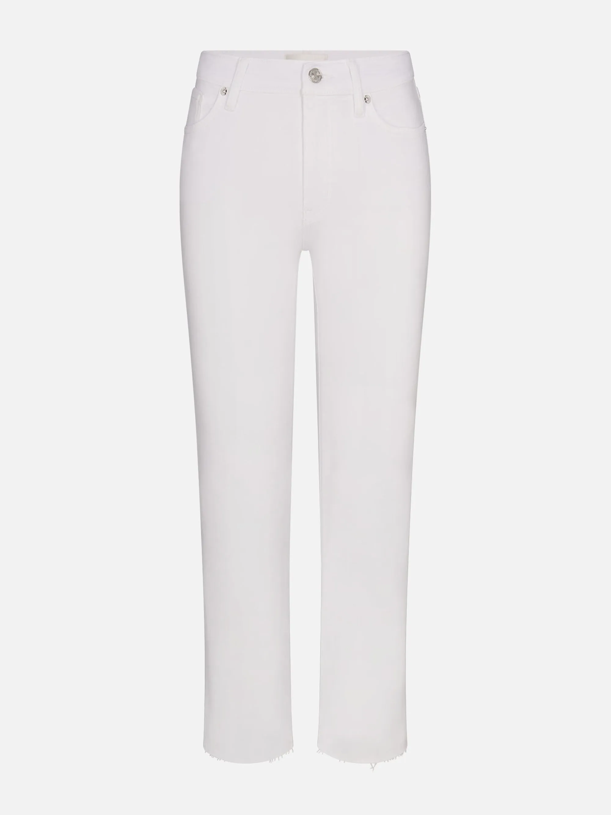 Le Sleek Straight Crop -- White Raw After Minimal Stretch Fit StaticDissipative