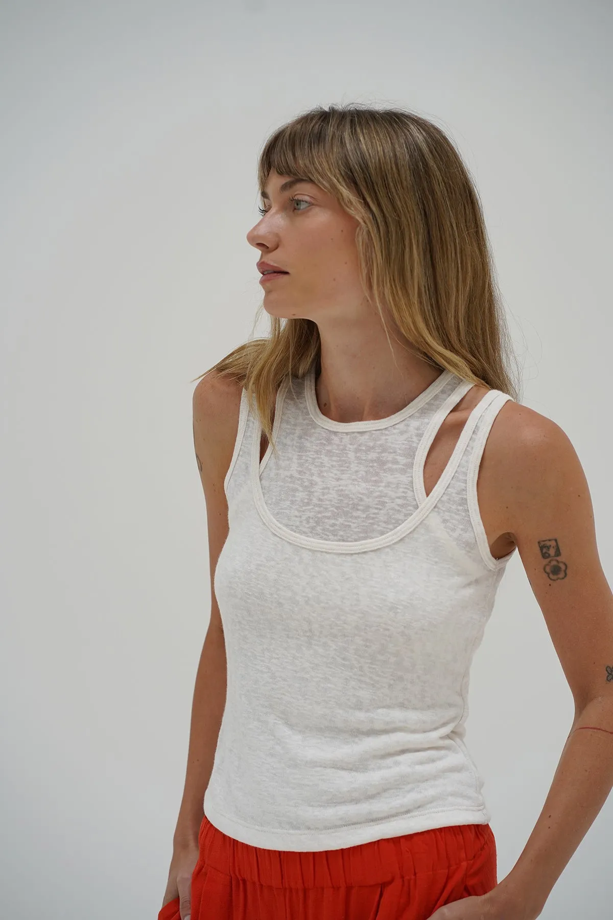 Maris Tank - Whisper White Bright Color Reflective accents