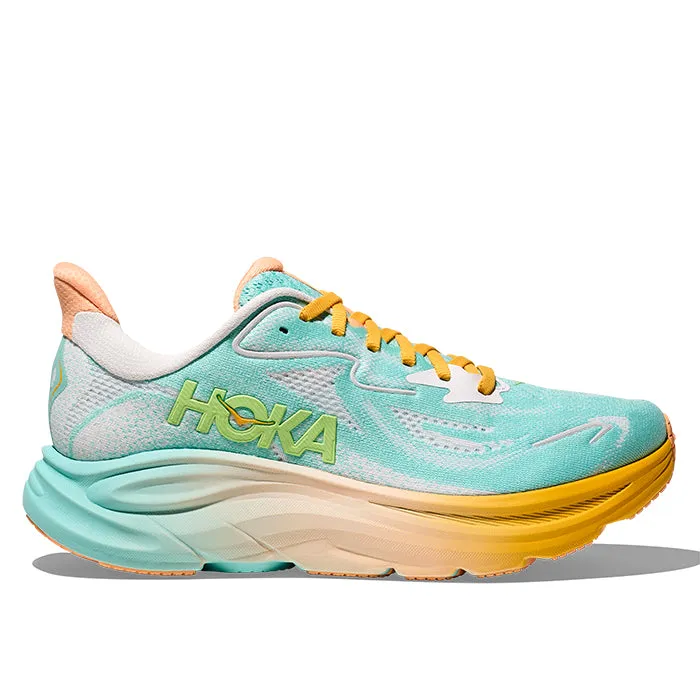 Micro Perforations Energy absorbing Womens Hoka Clifton 10 in Blue Spark/White