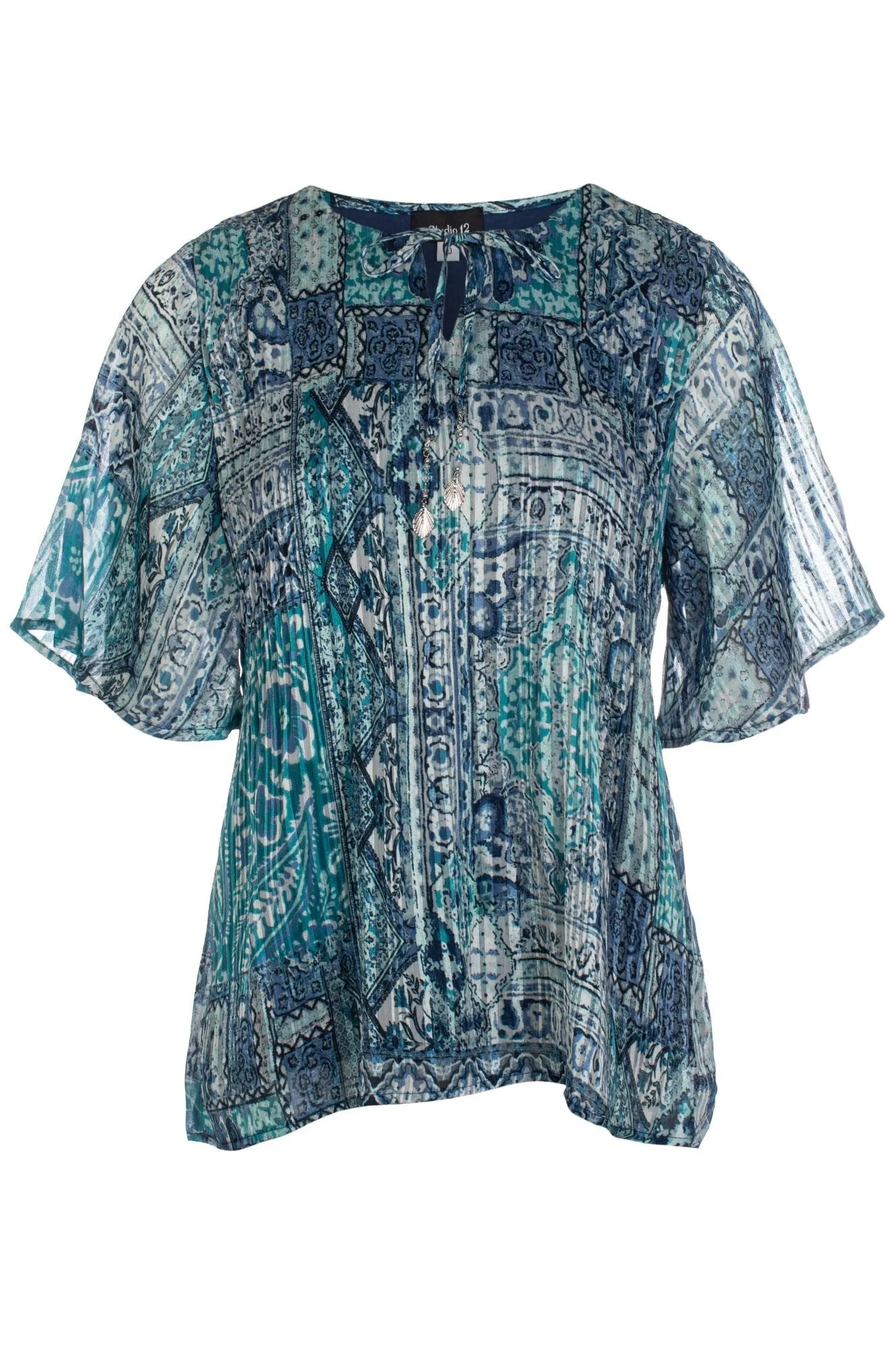 Top | Mint Indigo Patchwork | 8572C1 Digital Core Versatile Design