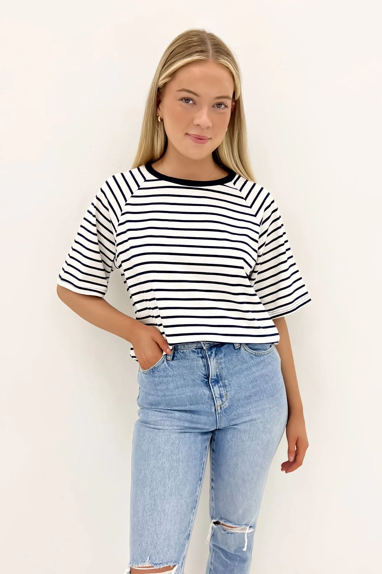 Kenji Tee Navy Stripe Outdoor Adventure Soft and Stylish