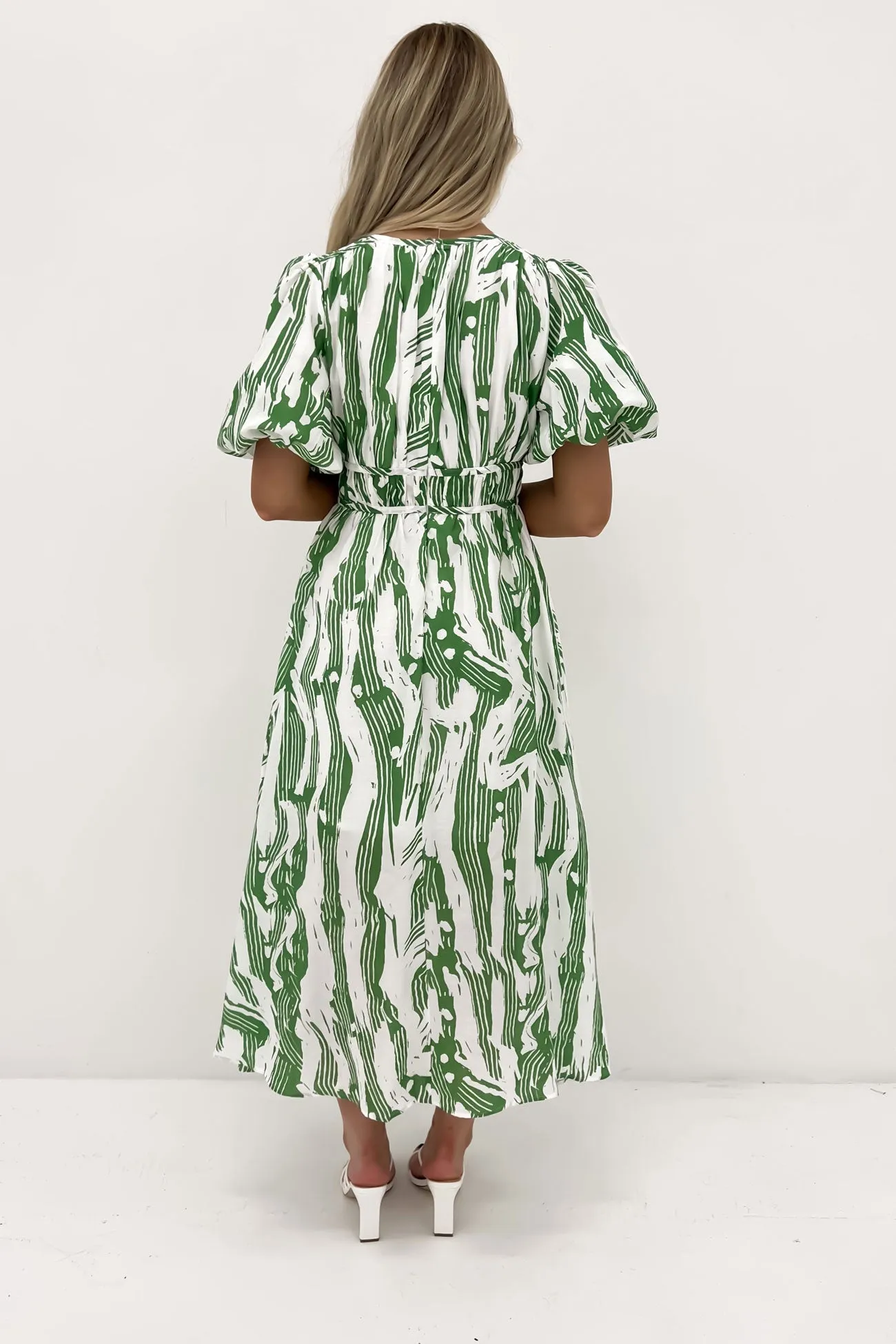 Marcus Midi Dress Green Jungle Perfect Comfort Wear Basic Mood