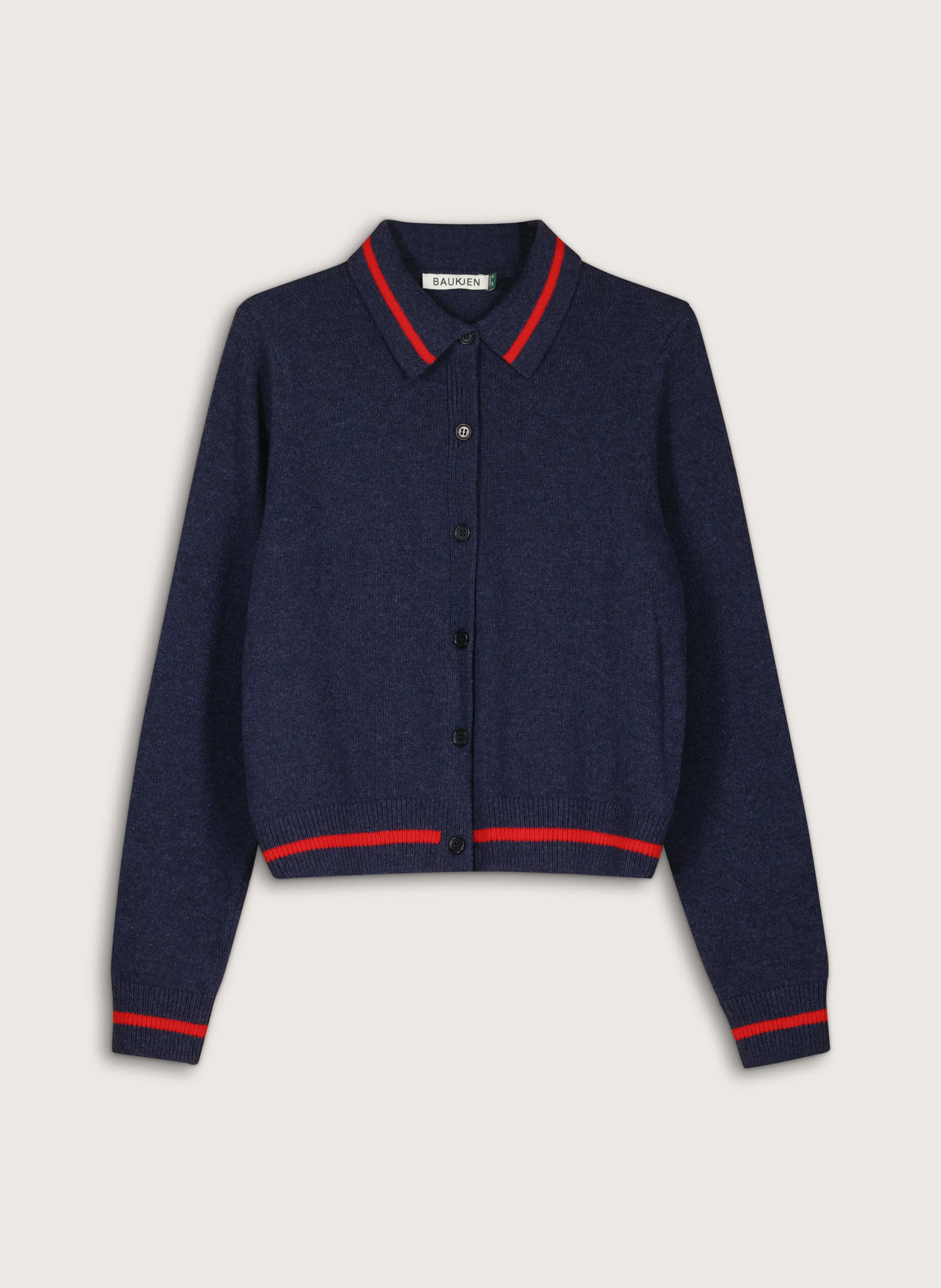 Gillian Wool Blend Collar Cardigan OdorResistant Fabric