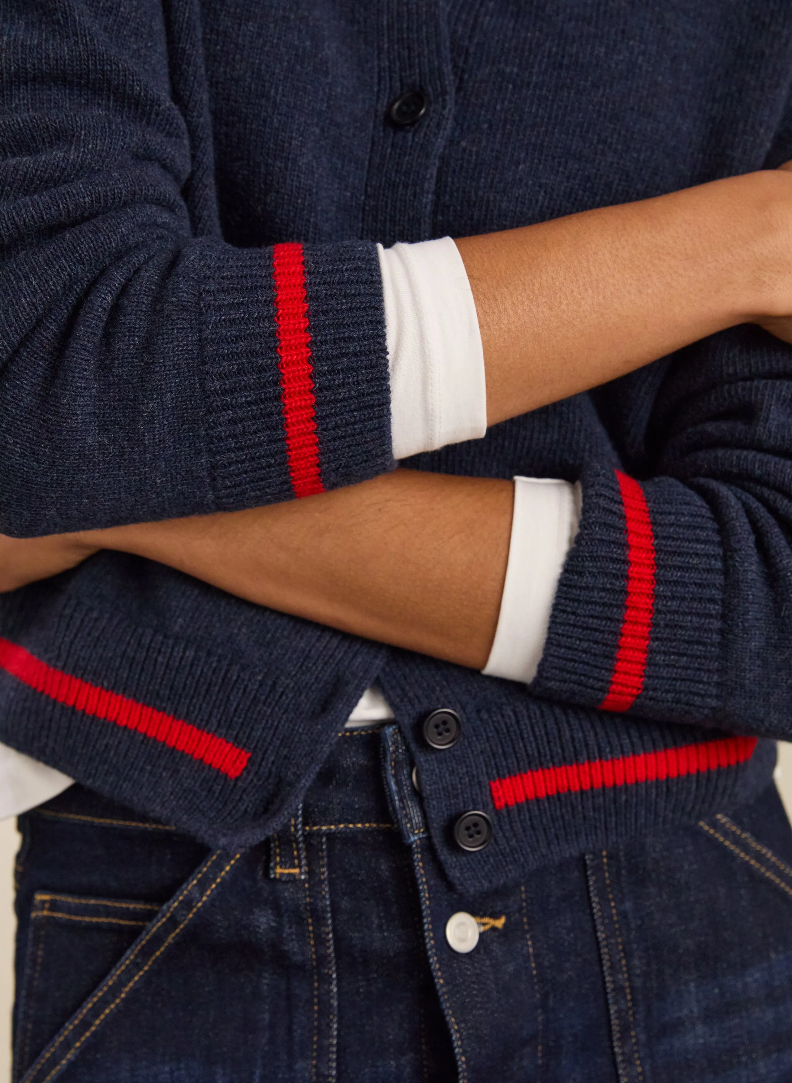 Chic Casual Outfit Gillian Wool Blend Collar Cardigan