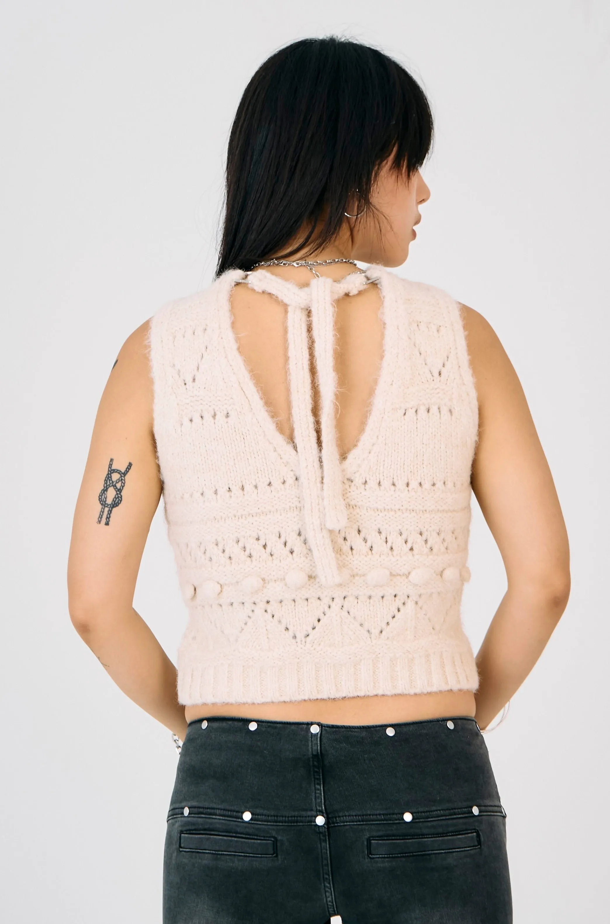 Seasonal Wear ShrinkResistant Weave Unit Cable Knit Vest