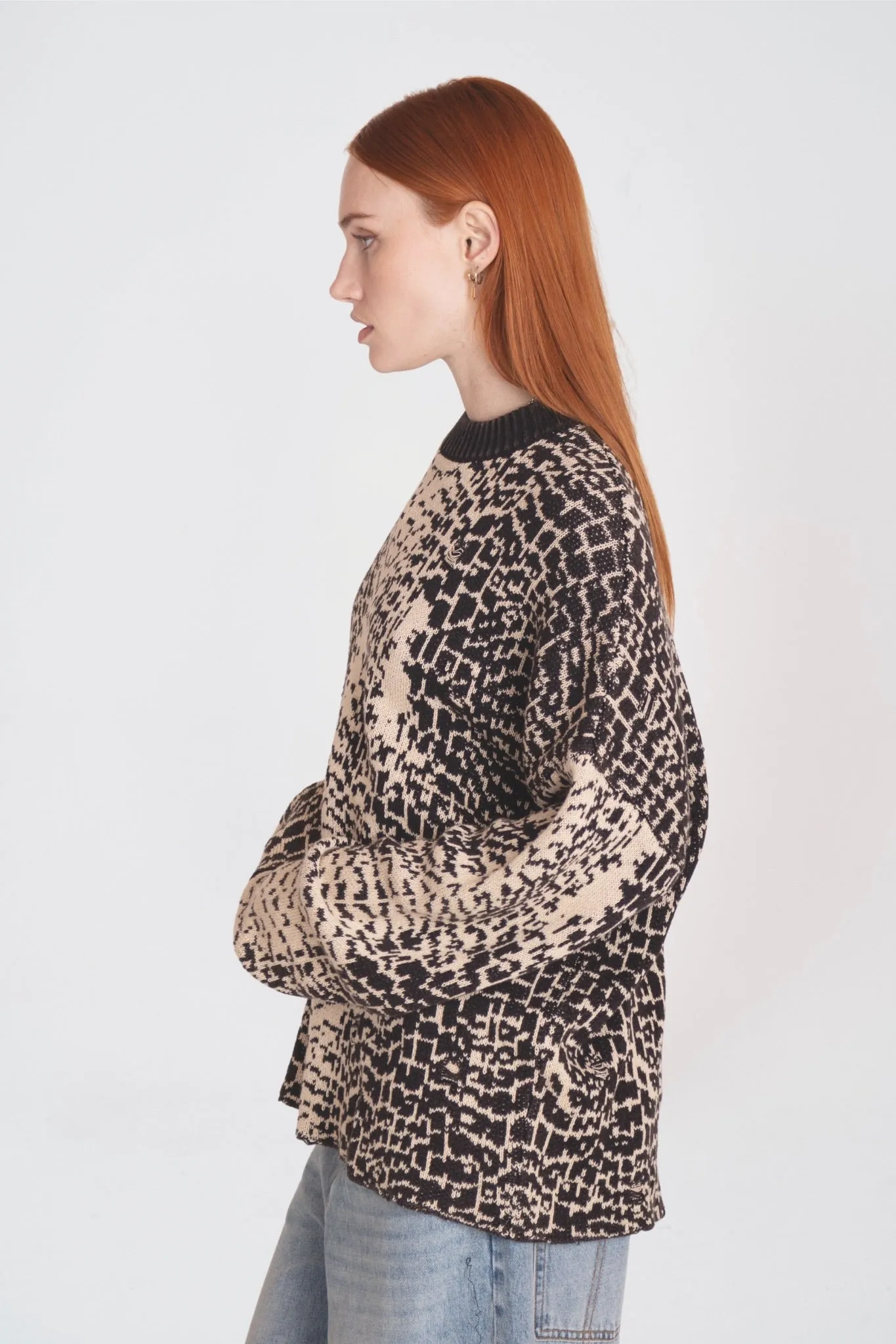 Easy Comfort Trendy pick Croc Oversized Distressed Knit