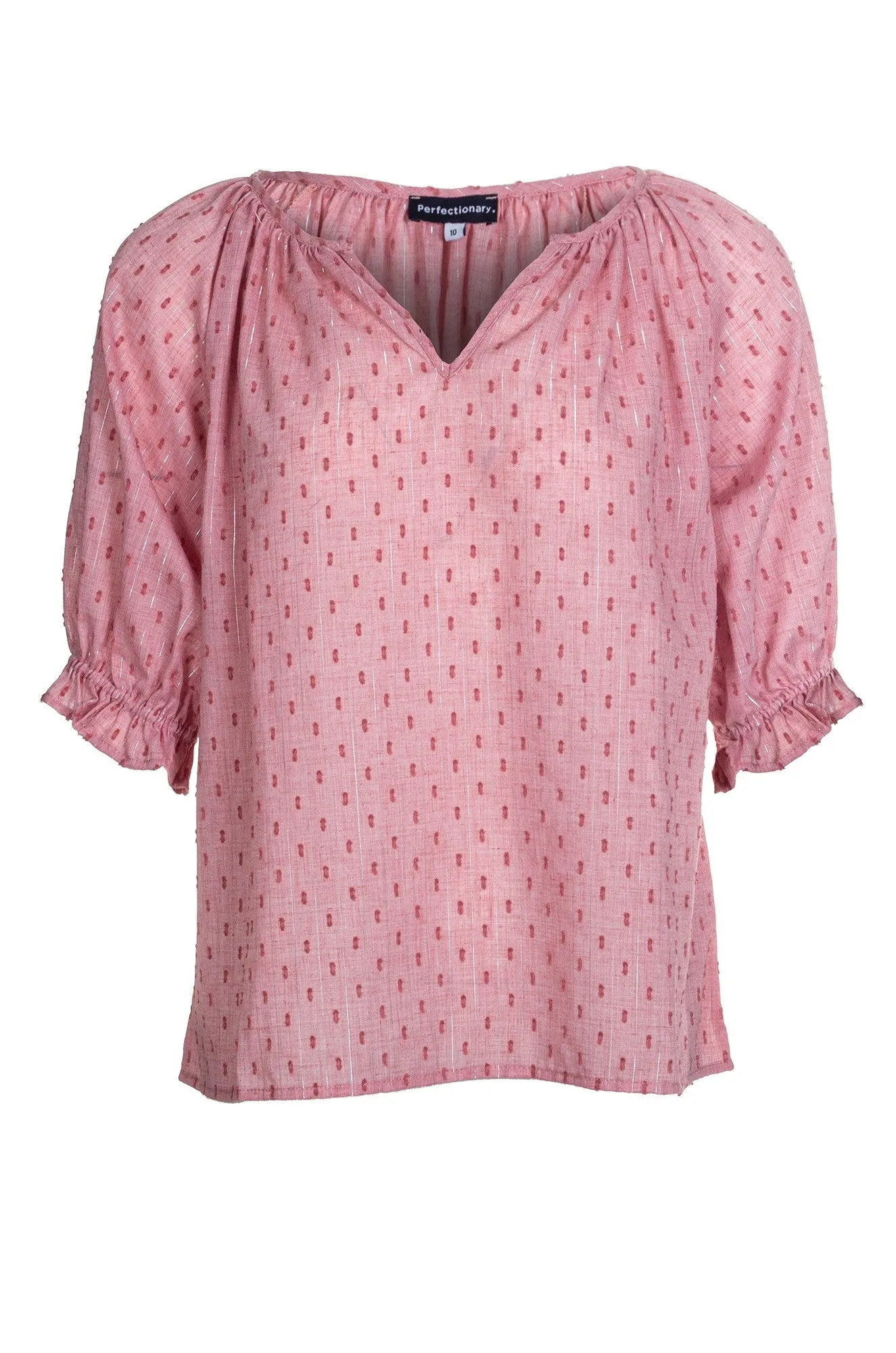 Reinforced Stress Points Vented Panels Poly Cotton Dobby Top | Dark Petal | 4671A1