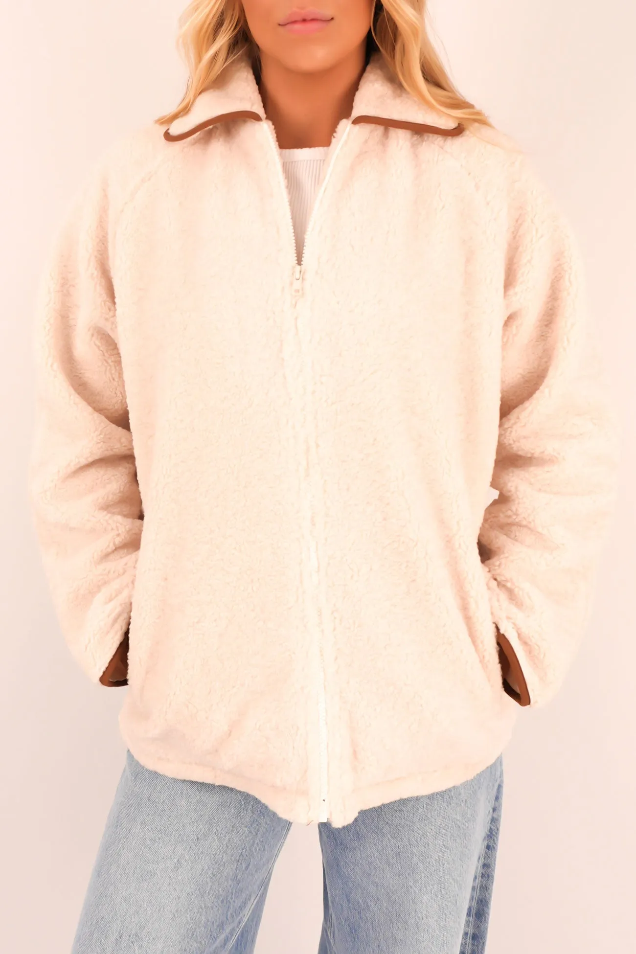 Snowy Sherpa Jacket Vintage White Non Bulky Insulation