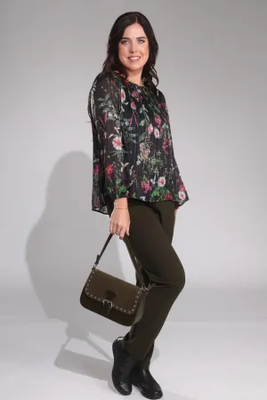 Short pull on Stretch Crepe Pants | OLIVE | 8222B1 Comfy Movement