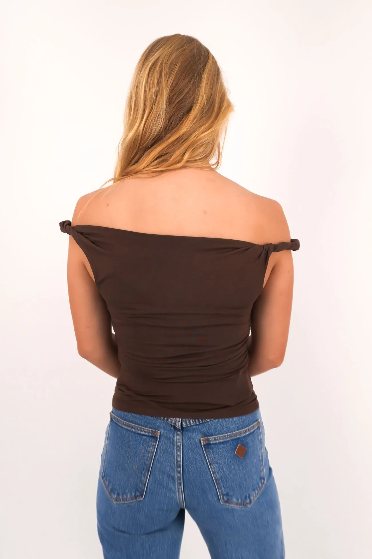 MicroPerforatedTexture Evie Twist Tank Chocolate