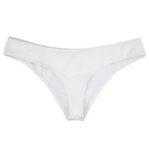 Women's Textured V-Style Bikini Bottom,White Quick Drying Inner Shell Lightweight Comfort