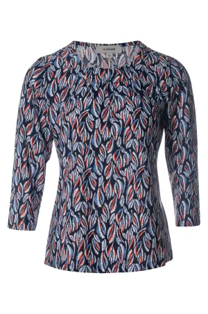 Hypoallergenic Fibers Quiet Charm Textured Slinky Top | INDIGO LEAF | 9121BR